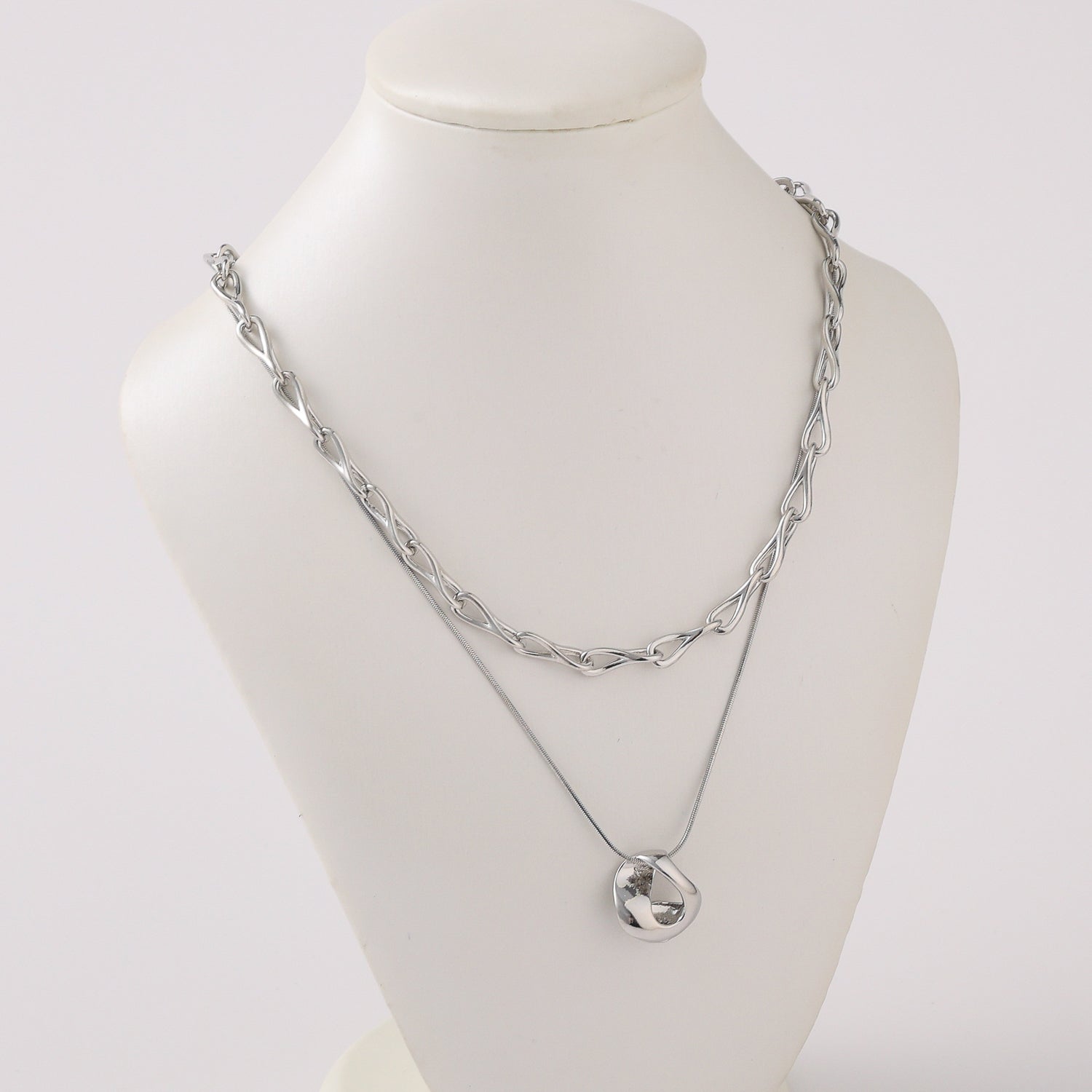 18" 2 CADENAS / ESLABON MEDIANO/ DELGADA DIJE ESLABON AMORFO