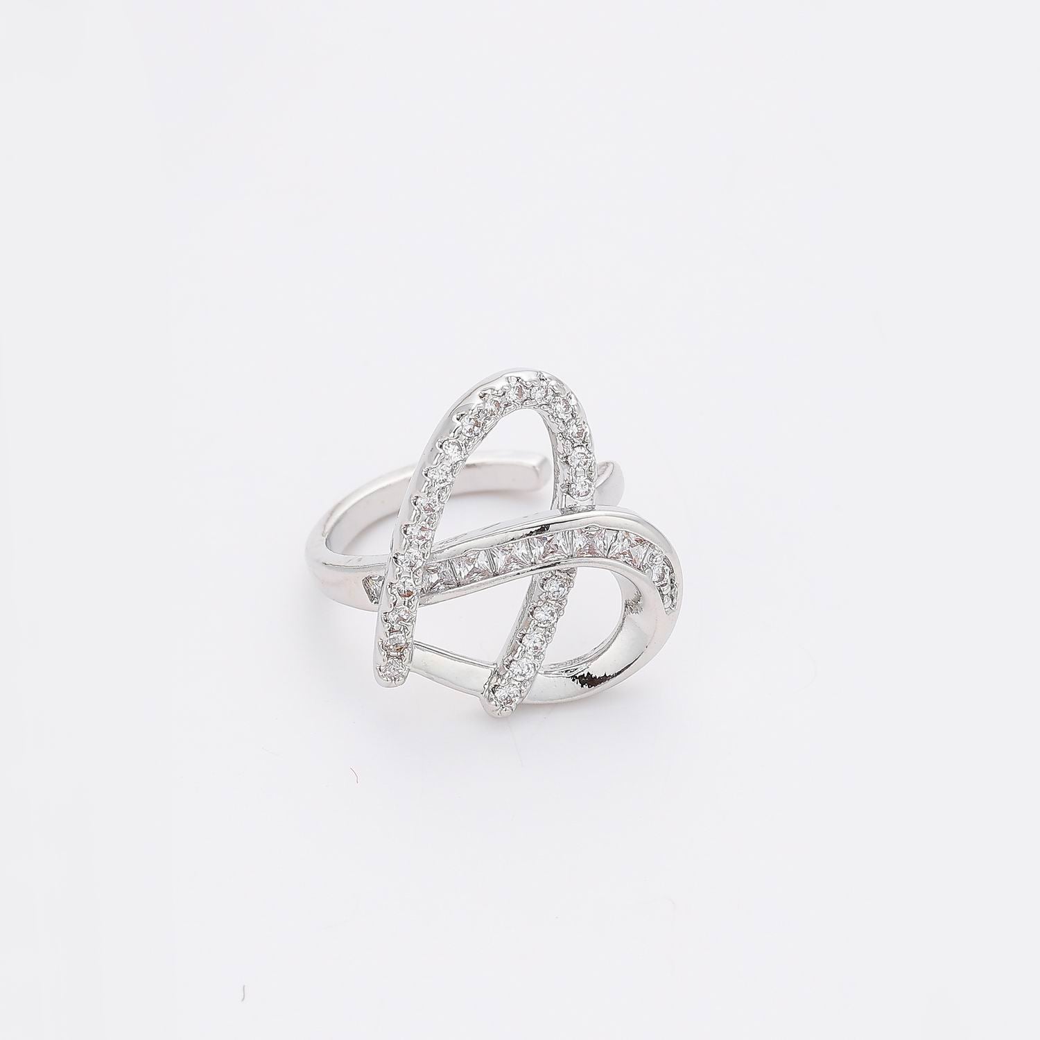 1 PZ / GRAPA PERFIL CORAZON CRUZADO CRISTAL / PLATA