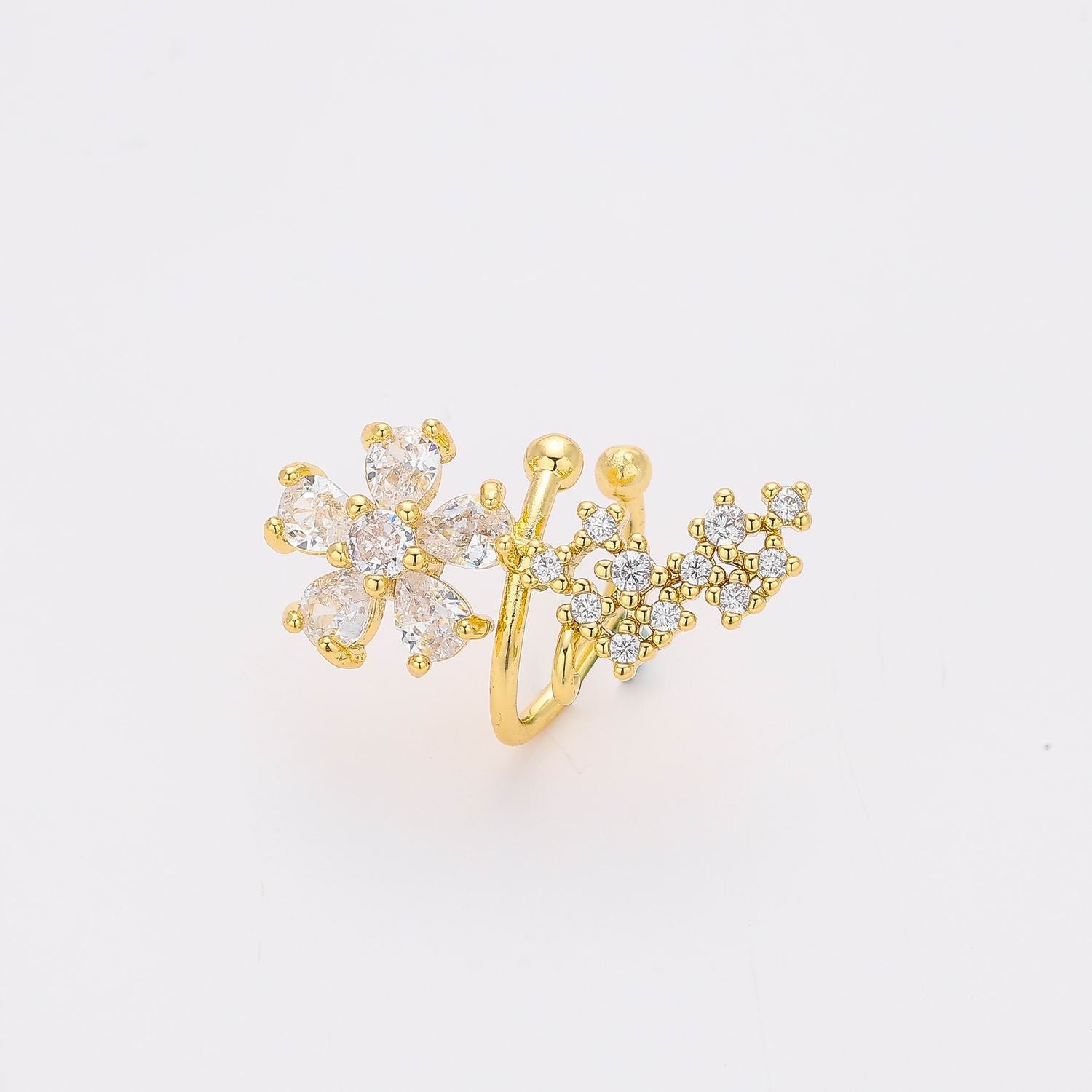 1 PZ / GRAPA LADO IZQUIERDO 3 FLORES CRISTAL DORADO