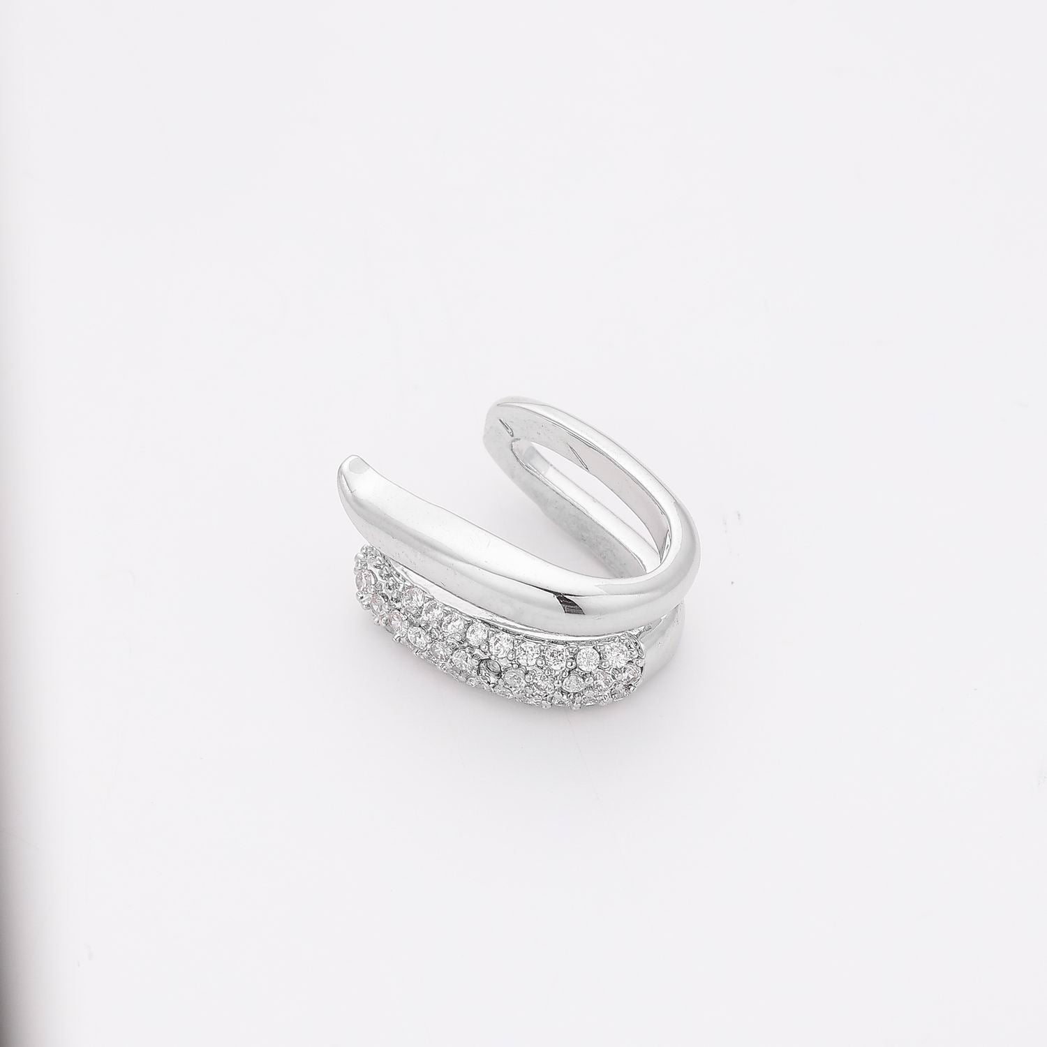 1 PZ / GRAPA 2 LINEAS / PLATA Y CRISTAL