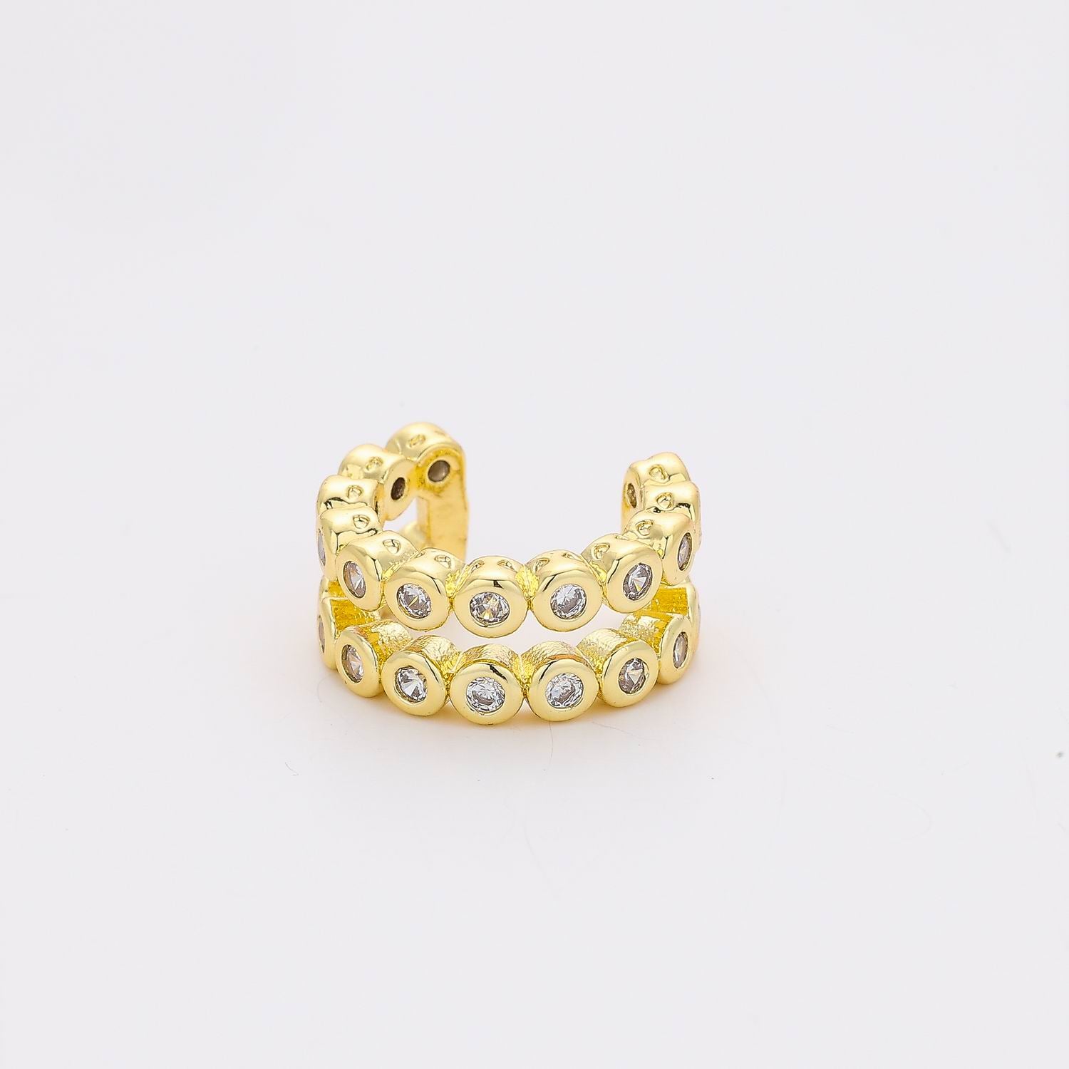 1 PZ GRAPA / 2 LINEAS CRISTAL MOLDEADO / DORADO