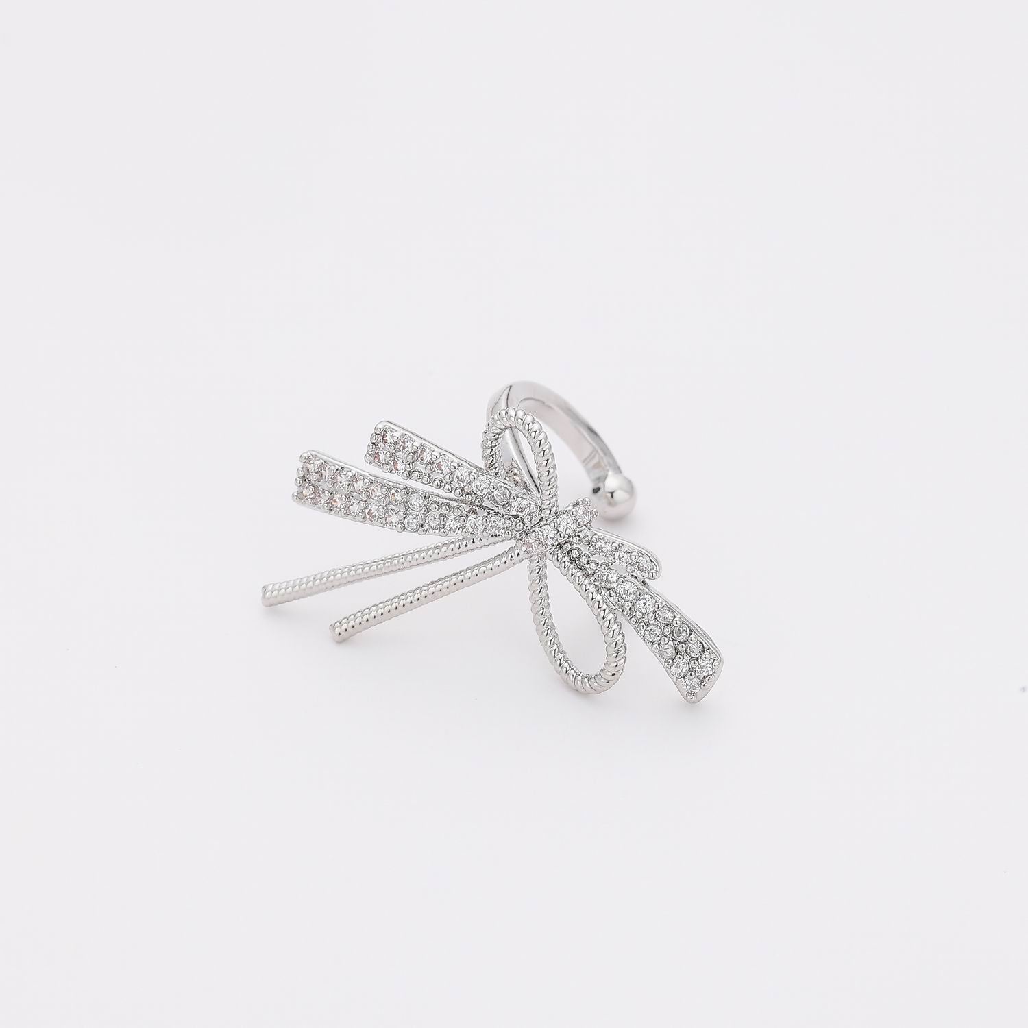 1 PZ / GRAPA MOÑO LAZO MEDIANO COINTAS CRISTAL / PLATA