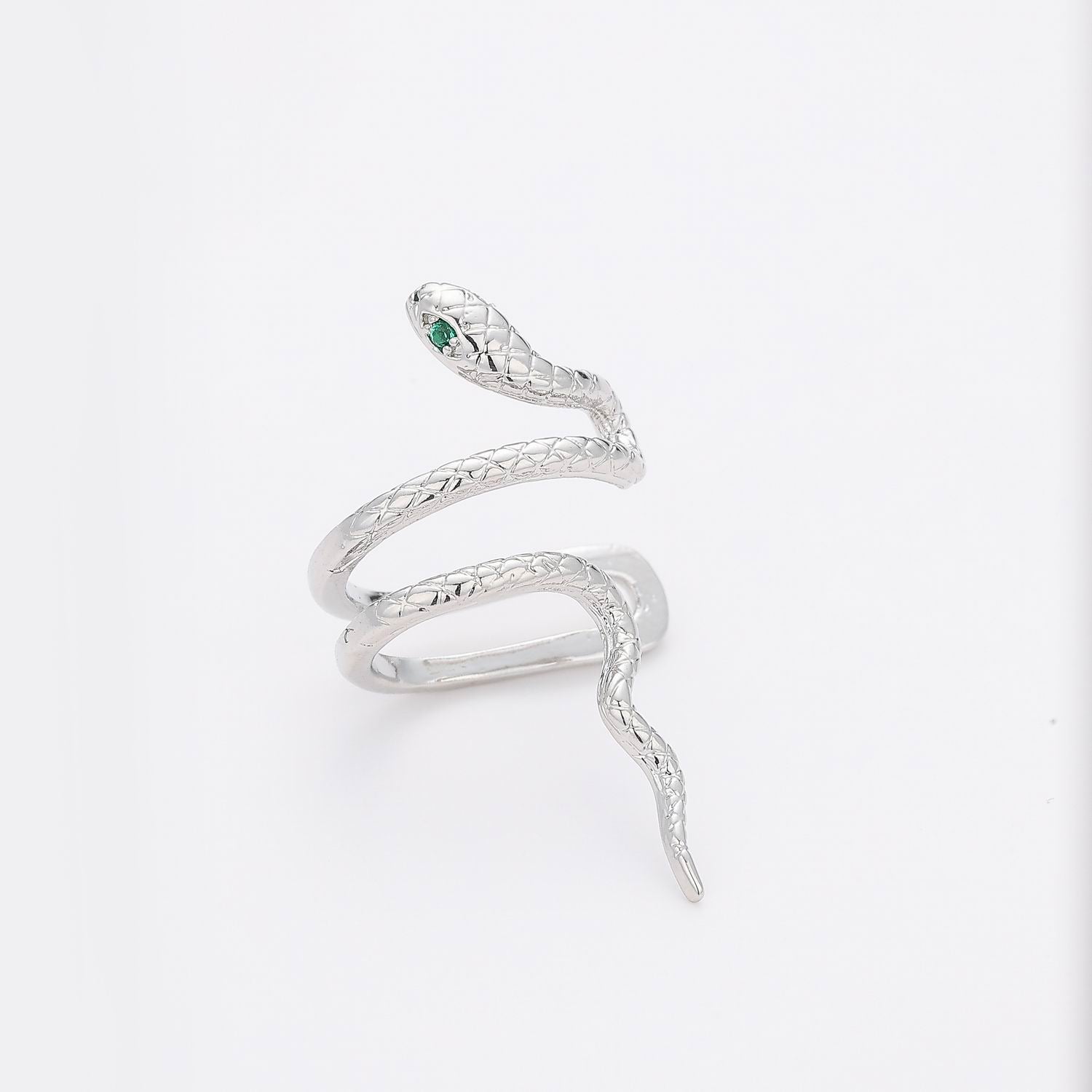 1 PZ / GRAPA SERPIENTE CRISTAL PLATA