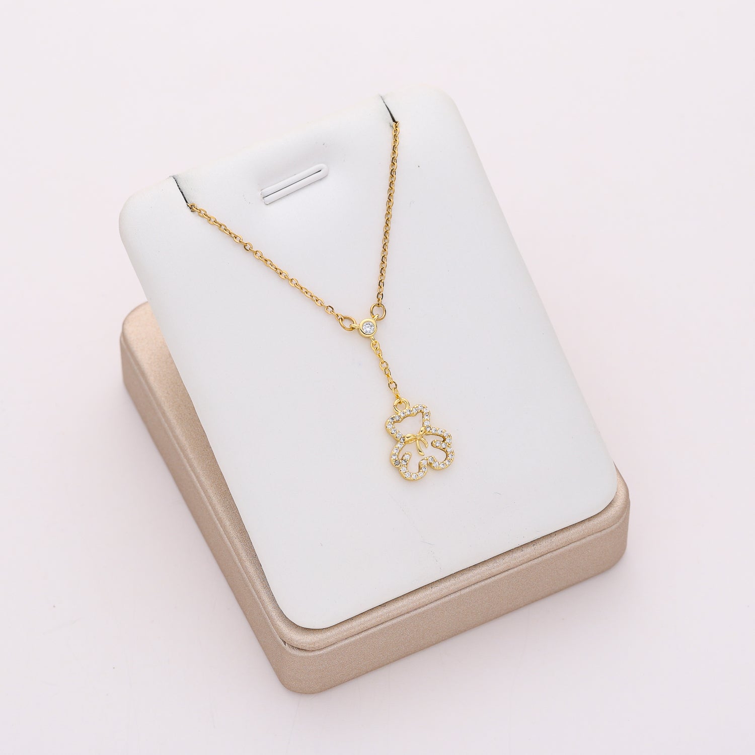 16" cad delgada dije cuelga cadenita osito madre perla / dorado