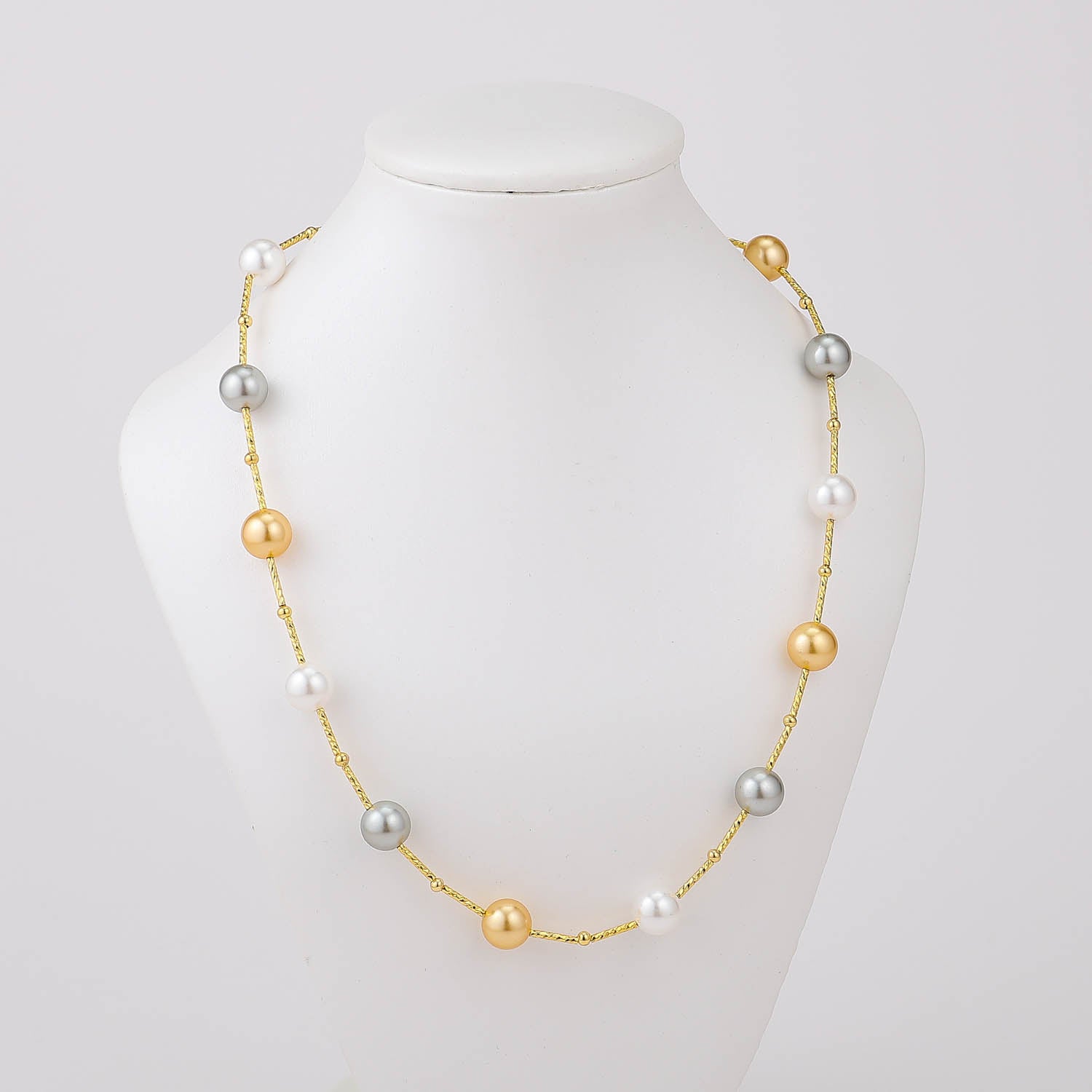 16" CABLE SEMIRIGIDO DORADO PERLAS 3 TONOS