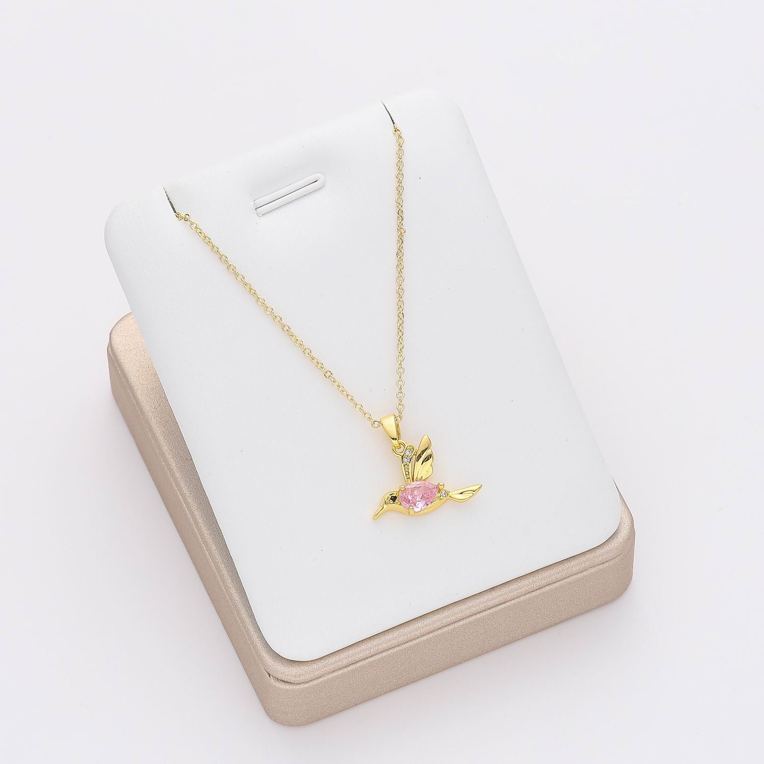 16" CAD DEL DIJE COLIBRI CRISTAL / DORADO