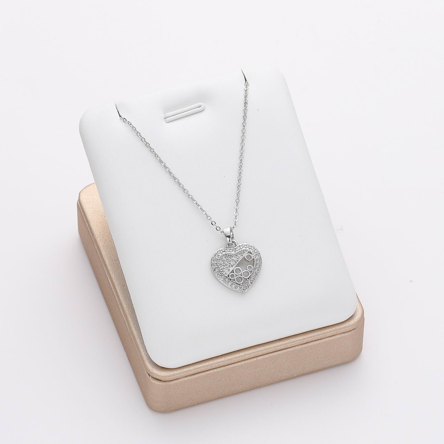 16" CAD DEL DIJE CORAZON PERFIL / AROS DENTRO / CRISTAL