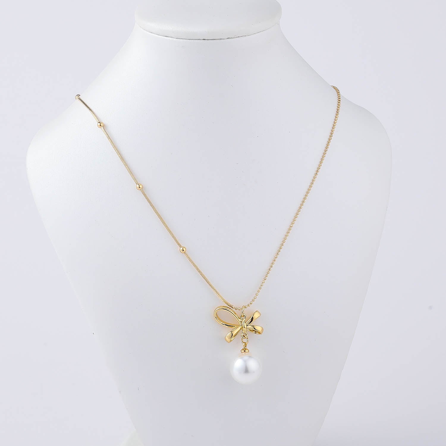 16" CAD DEL DIJE MO¥O LAZO / 1 PERLA / DORADO