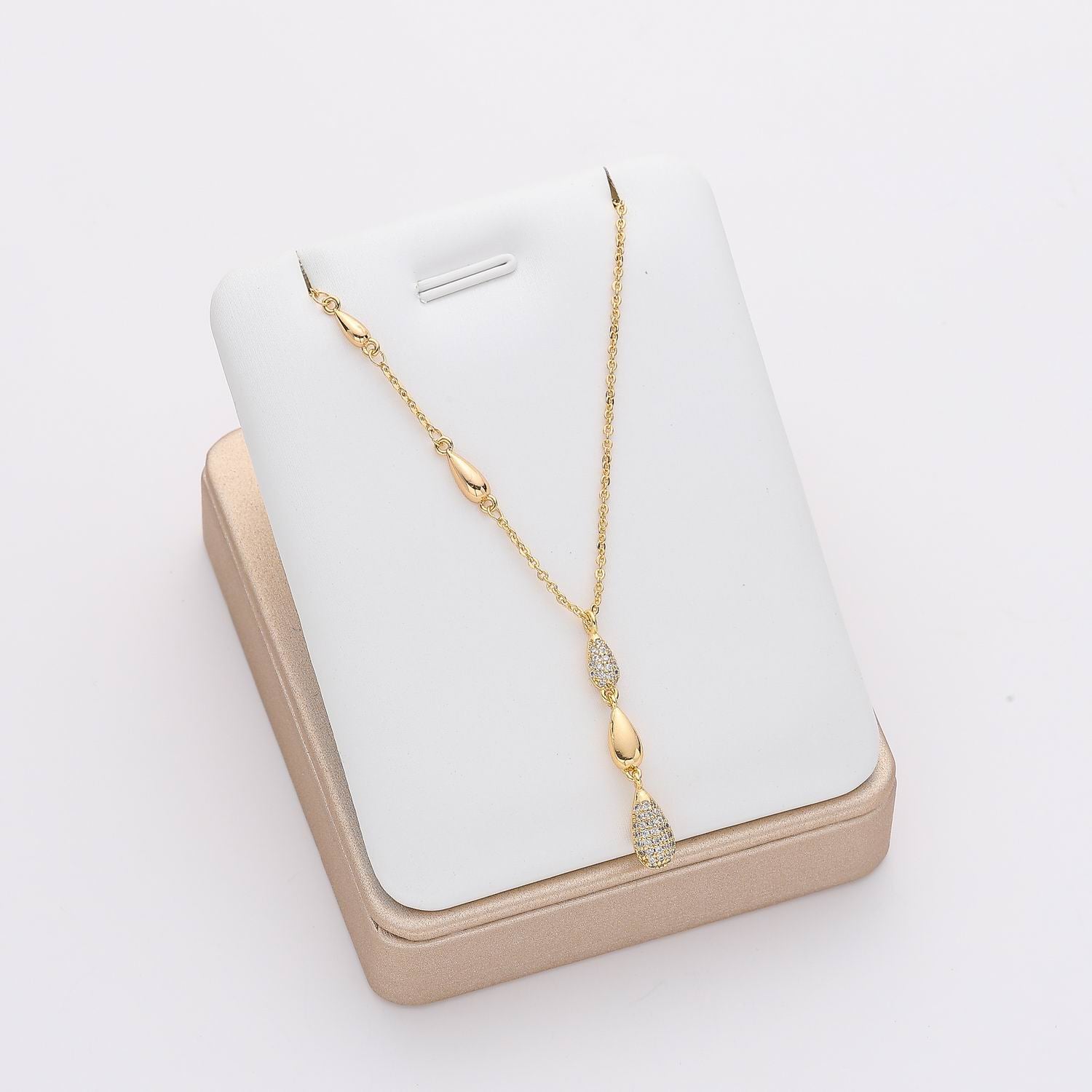 16" CAD DEL CUELGAN 3 GOTAS CRISTAL / CAD GOTAS / DORADO