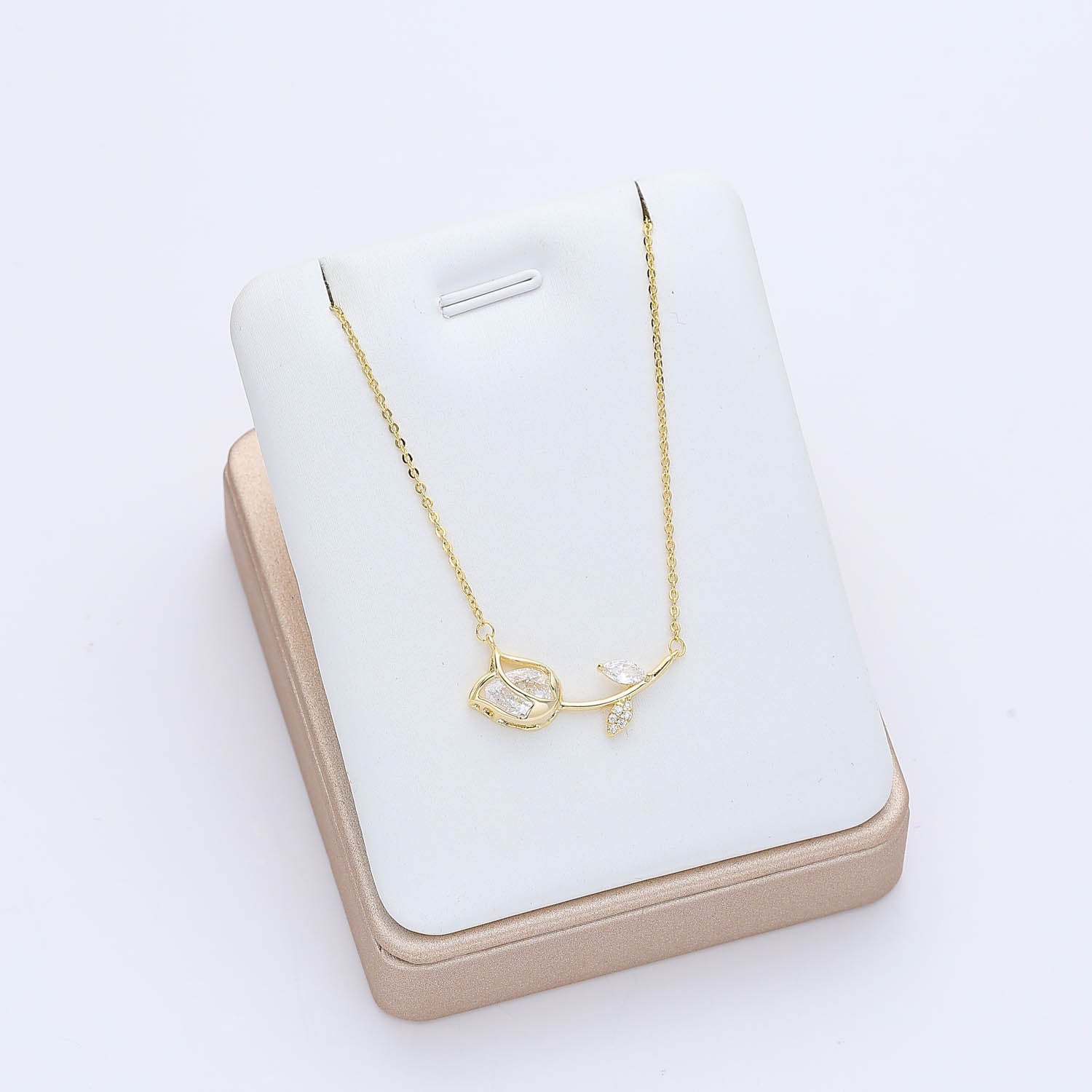 16" CAD DEL DIJE ROSA CRISTAL MED / DORADO