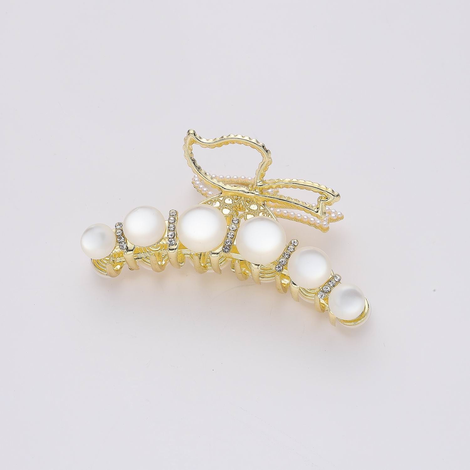 PINZA MED METAL/ 5 PERLAS / DORADO CRISTAL