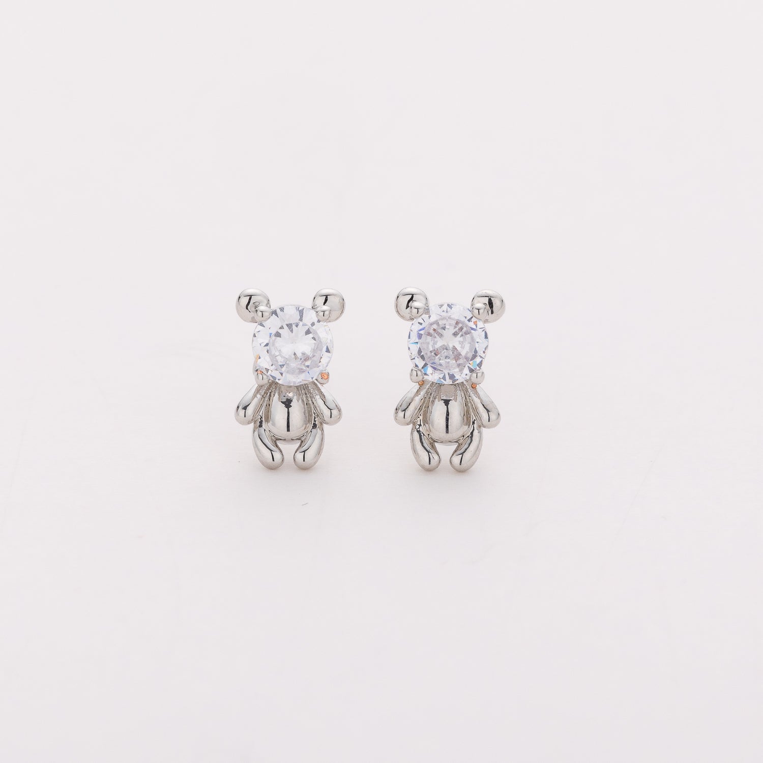 broquel osito / 1 cristal / plata