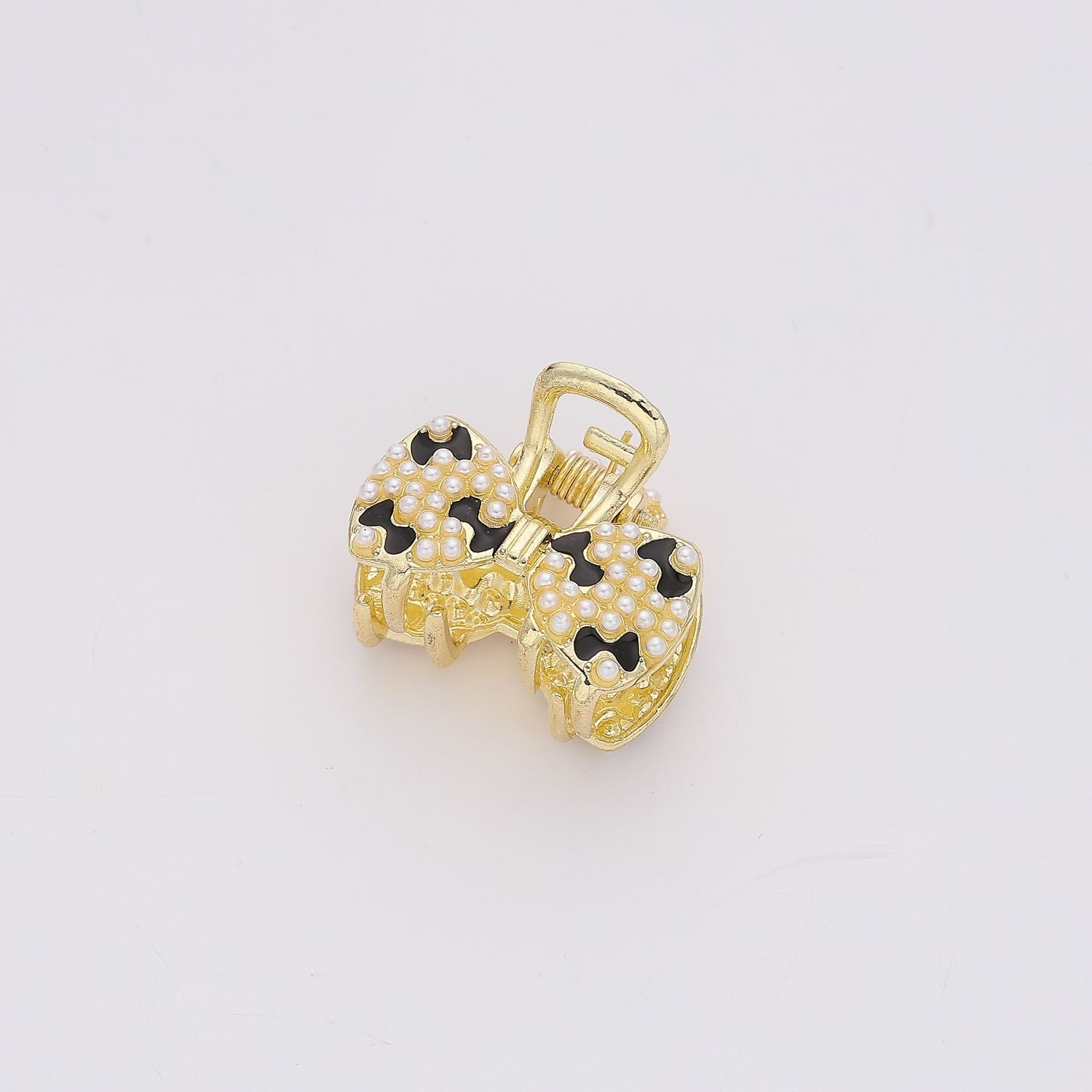 PINZA MINI DORADA / MOÑO PERLITAS TUPIDAS
