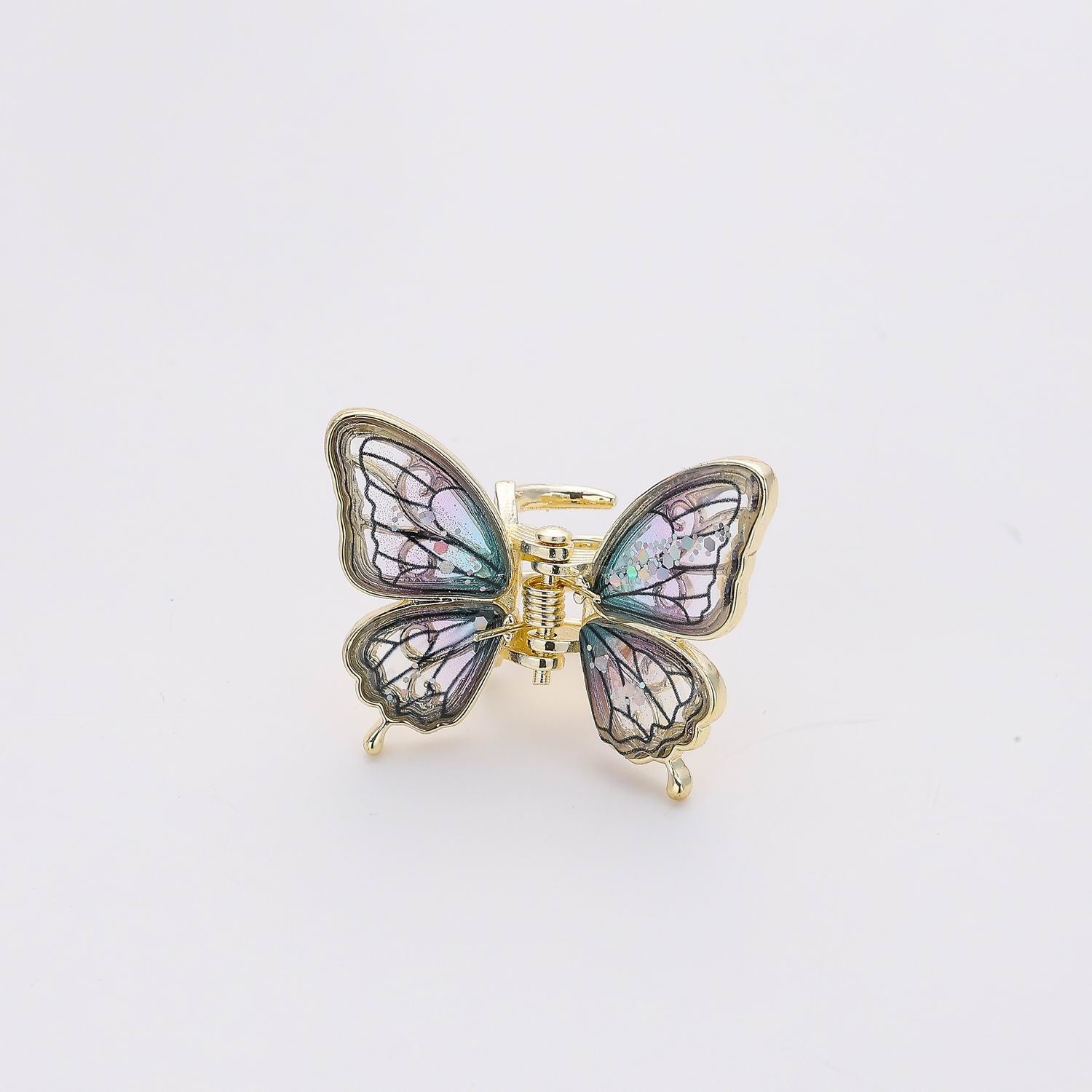 PINZA CHICA  METAL / MARIPOSA ACRILICO / DORADO