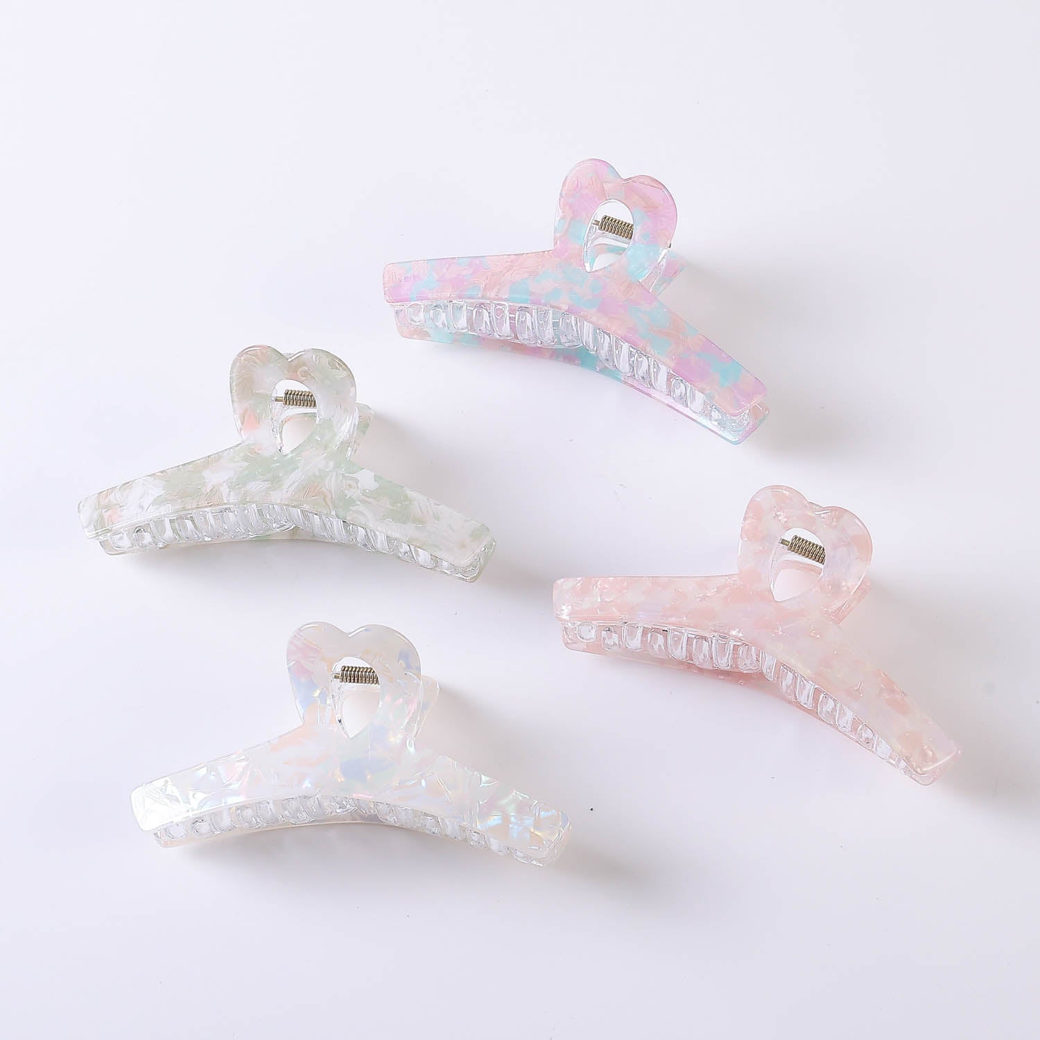 PINZA  MEDIANA ALARGADA ACRILICO MULTICOLOR PASTEL