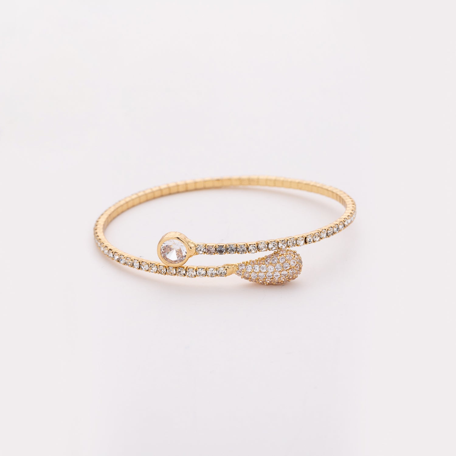 BRAZALETE DELGADO ELASTICO LINEA CRISTAL / PUNTA GOTA / CRISTAL TUPIDO