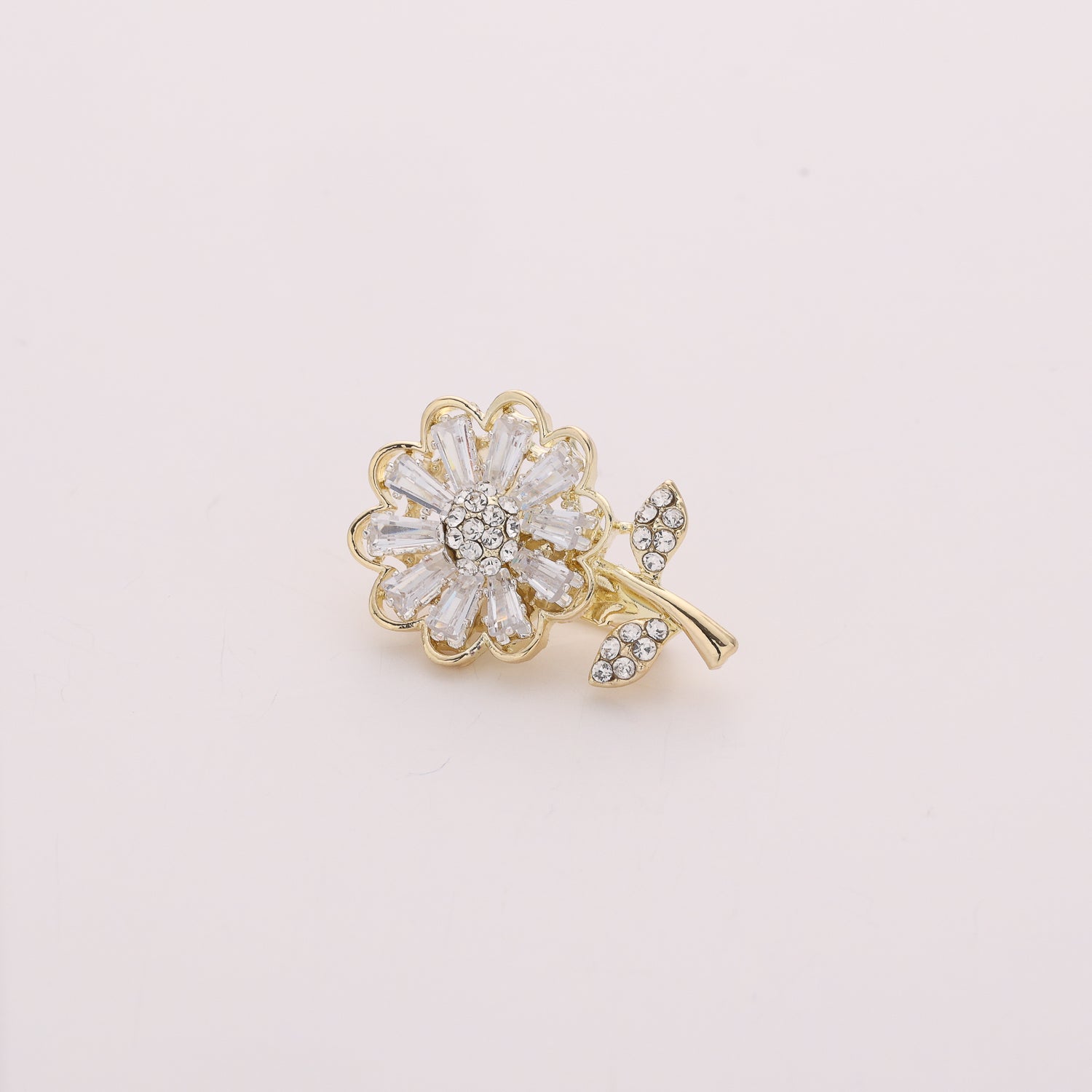 PRENDEDOR CHICO / ABEJORRO / BAGGETTES / CRISTAL / DORADO