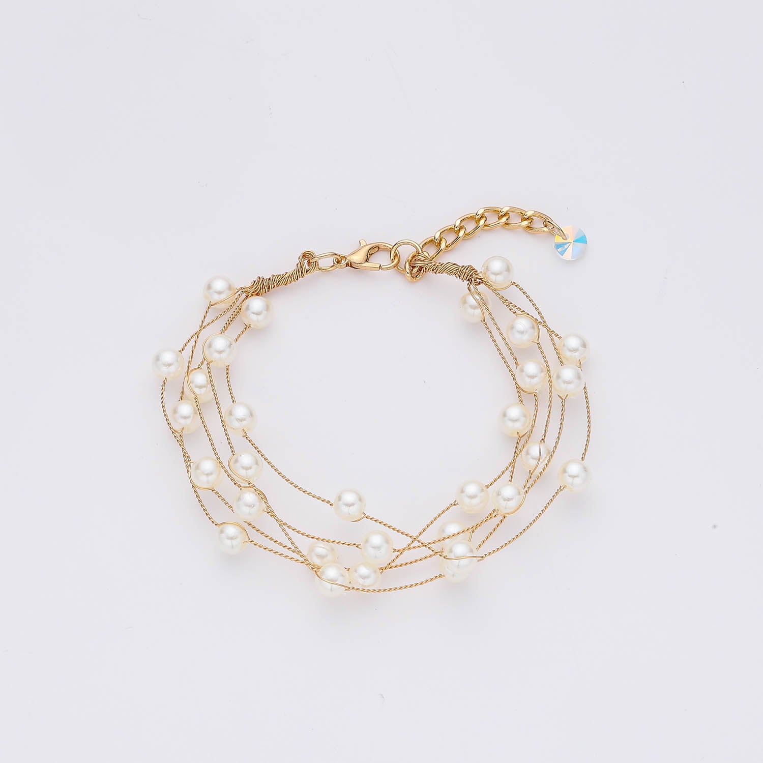 MULTILINEAS / ALAMBRE DORADO PERLAS CHICAS