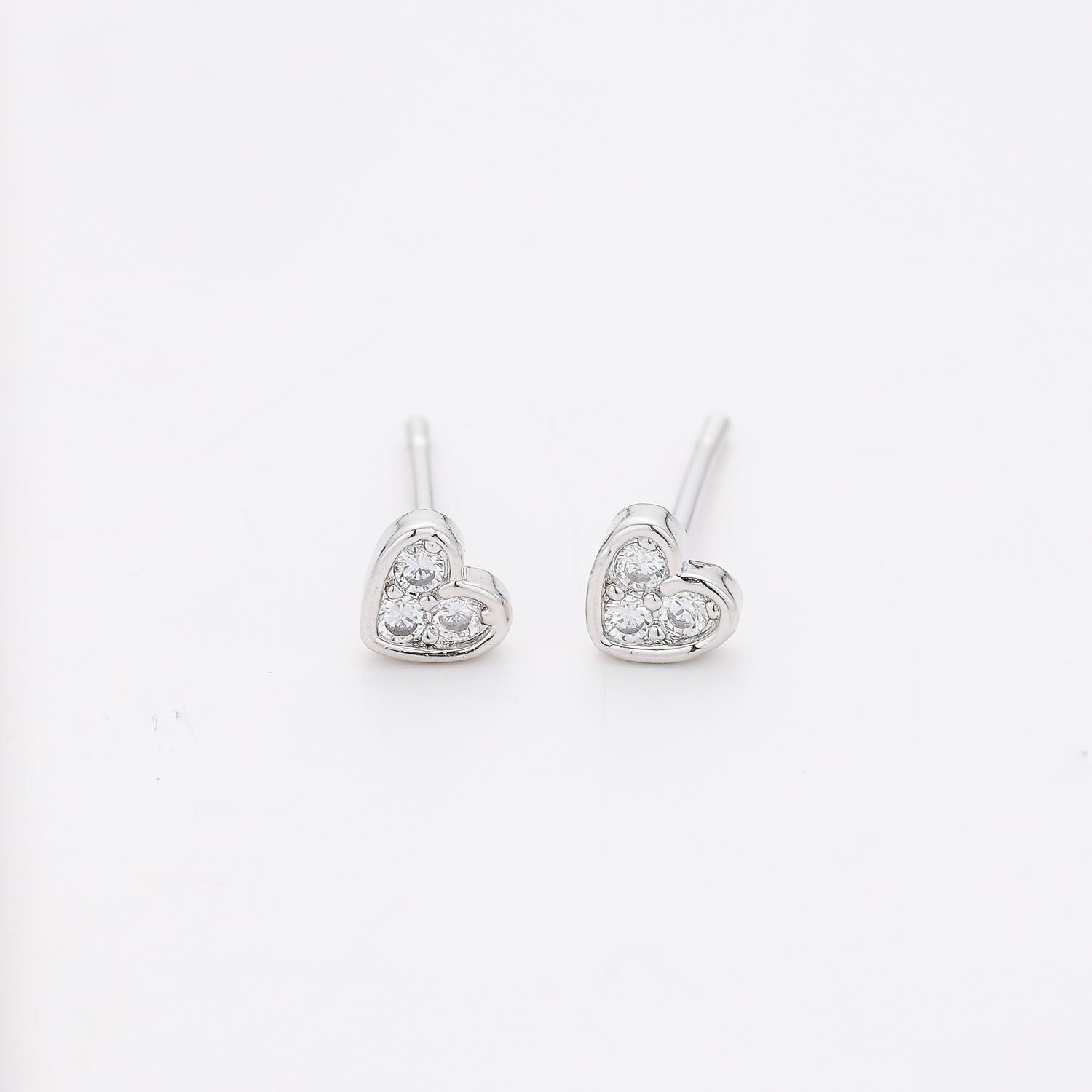 BROQUEL MINI CORAZON CRISTAL PLATA