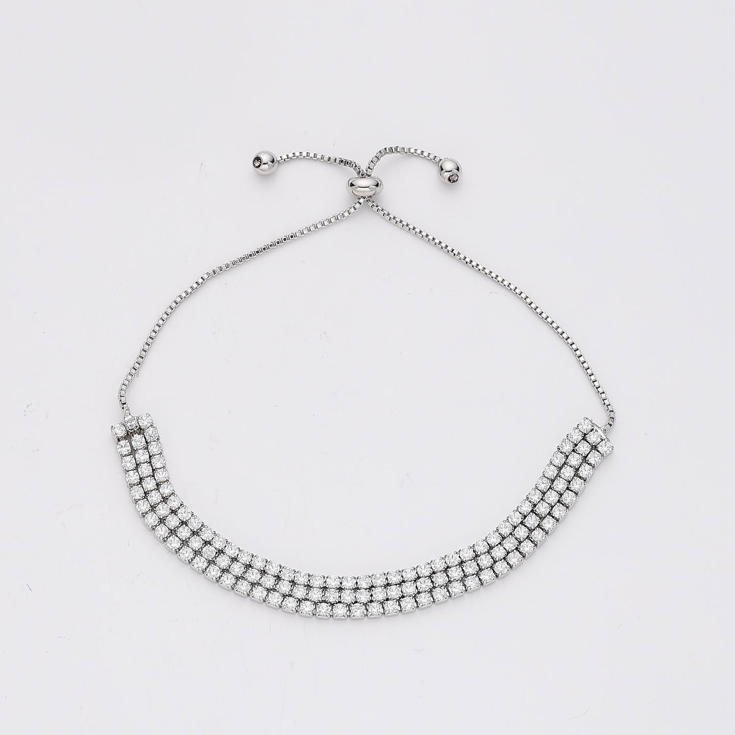 CAD DEL / 3 LINEASCRISTAL MINI / BROCHE DESLIZANTE / PLATA