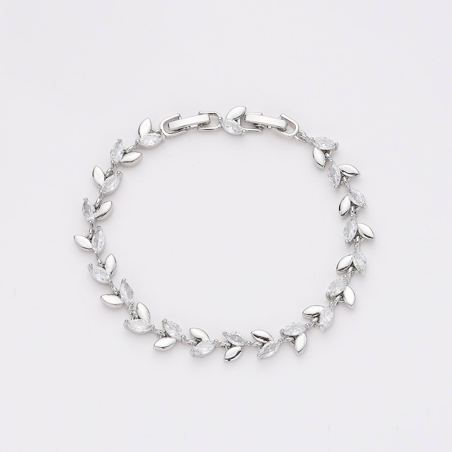 PULSERA LAGRIMAS ALTERNADAS CRISTAL METAL / PLATA