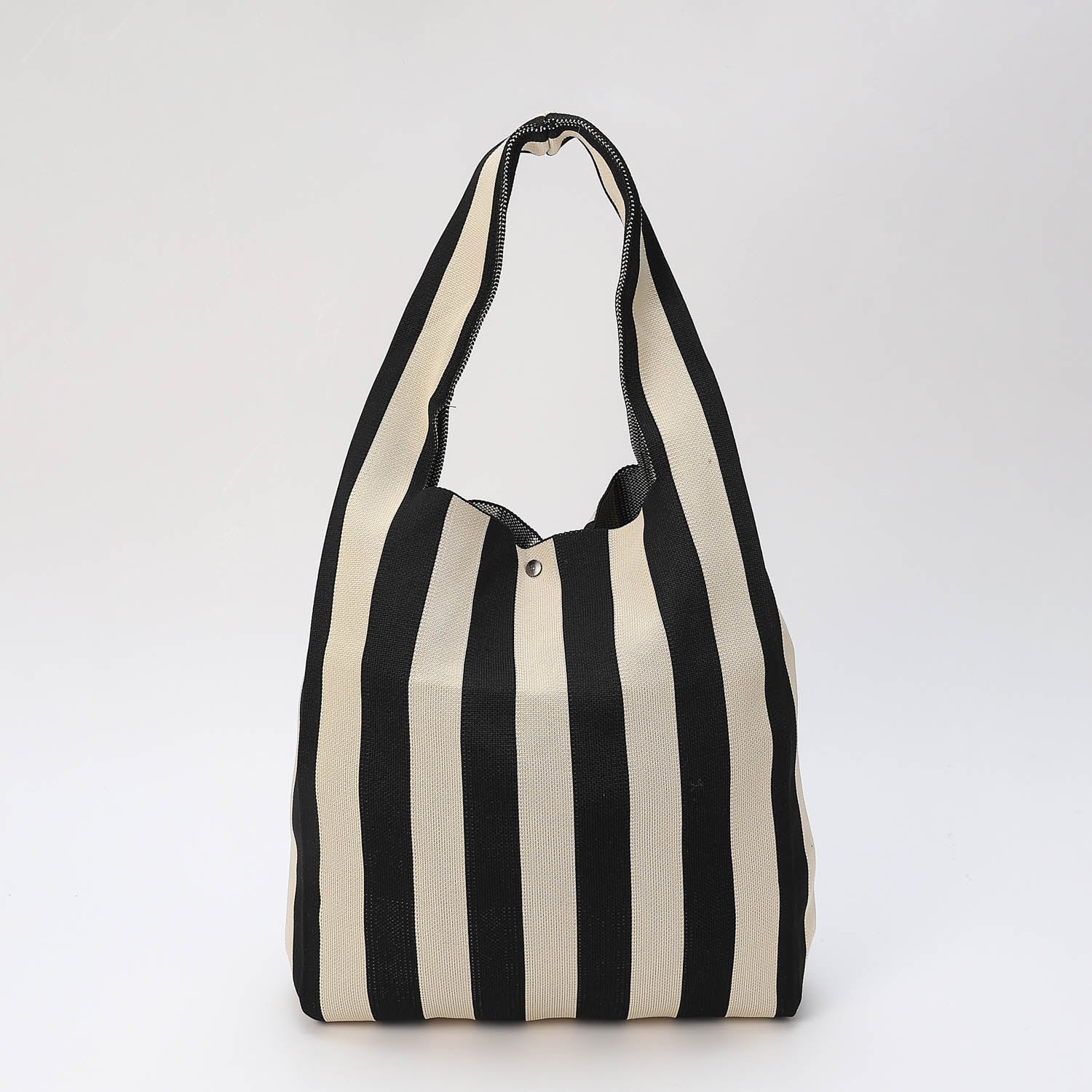BOLSA XG TIPO HOBO / PLAYA / TEXTIL / LINEAS B/ N