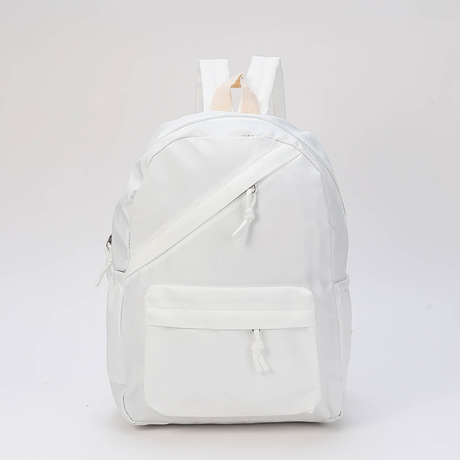 BACK PACK /GRANDE LONA SENCILLA CIERRE DIAGONAL NEGRA / RI¤ONERA