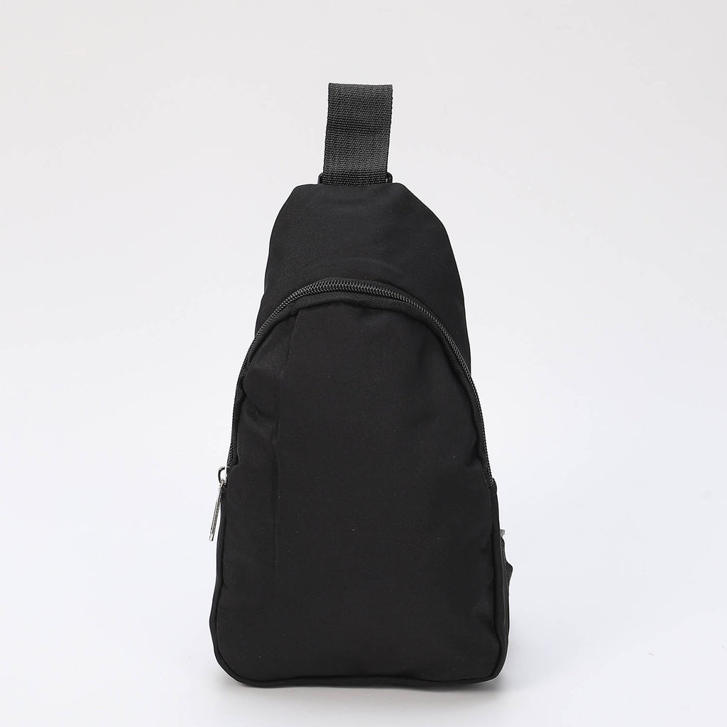 BACK PACK /GRANDE LONA SENCILLA CIERRE DIAGONAL NEGRA / RI¤ONERA