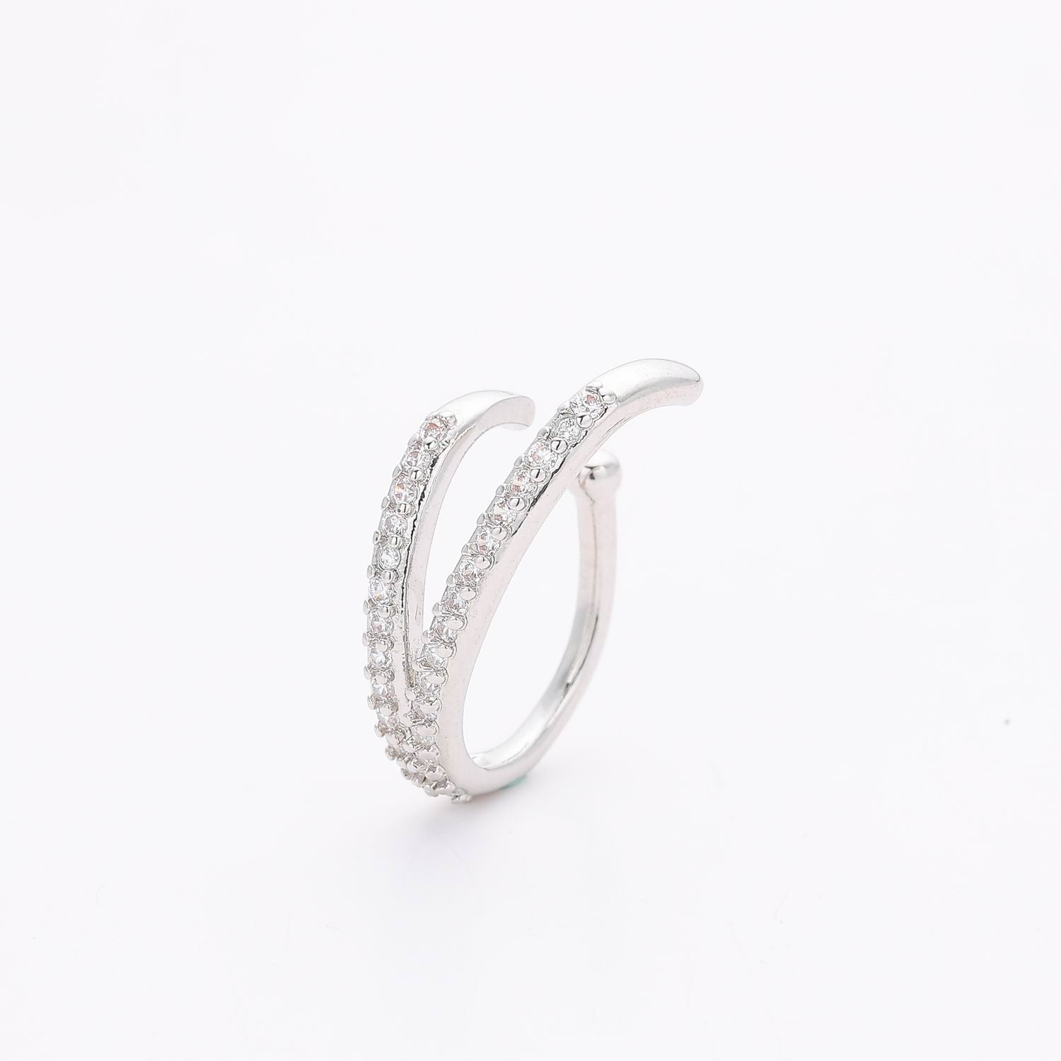 1 PZ / GRAPA 2 LINEAS CRISTAL DIAGONALES PLATA