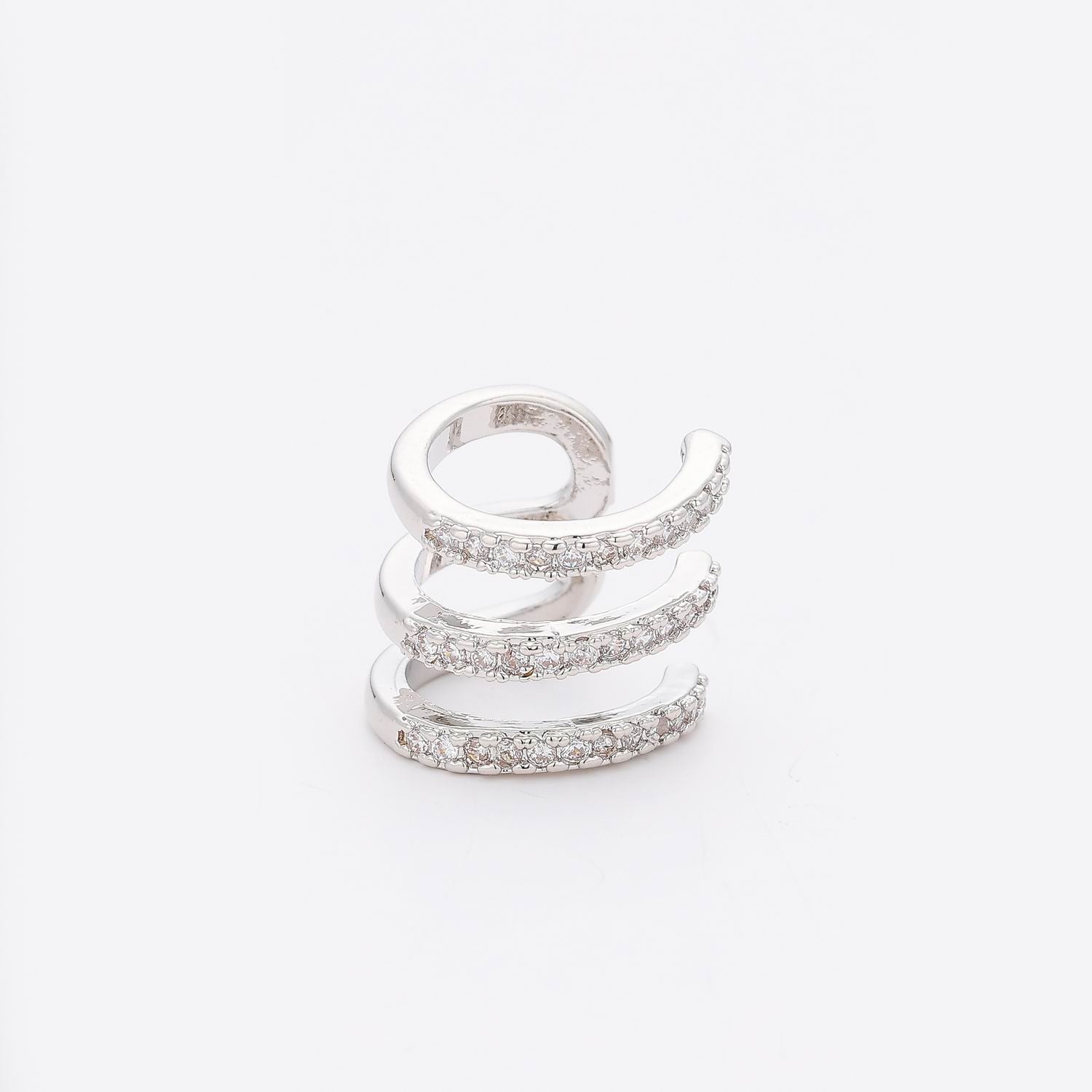 1 PZ / GRAPA 3 LINEAS CRISTAL SEPARADAS / PLATA