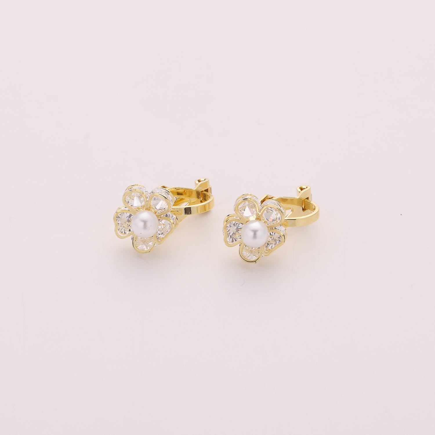 CLIP / FLORES MED CRISTAL / PERLA / DORADO