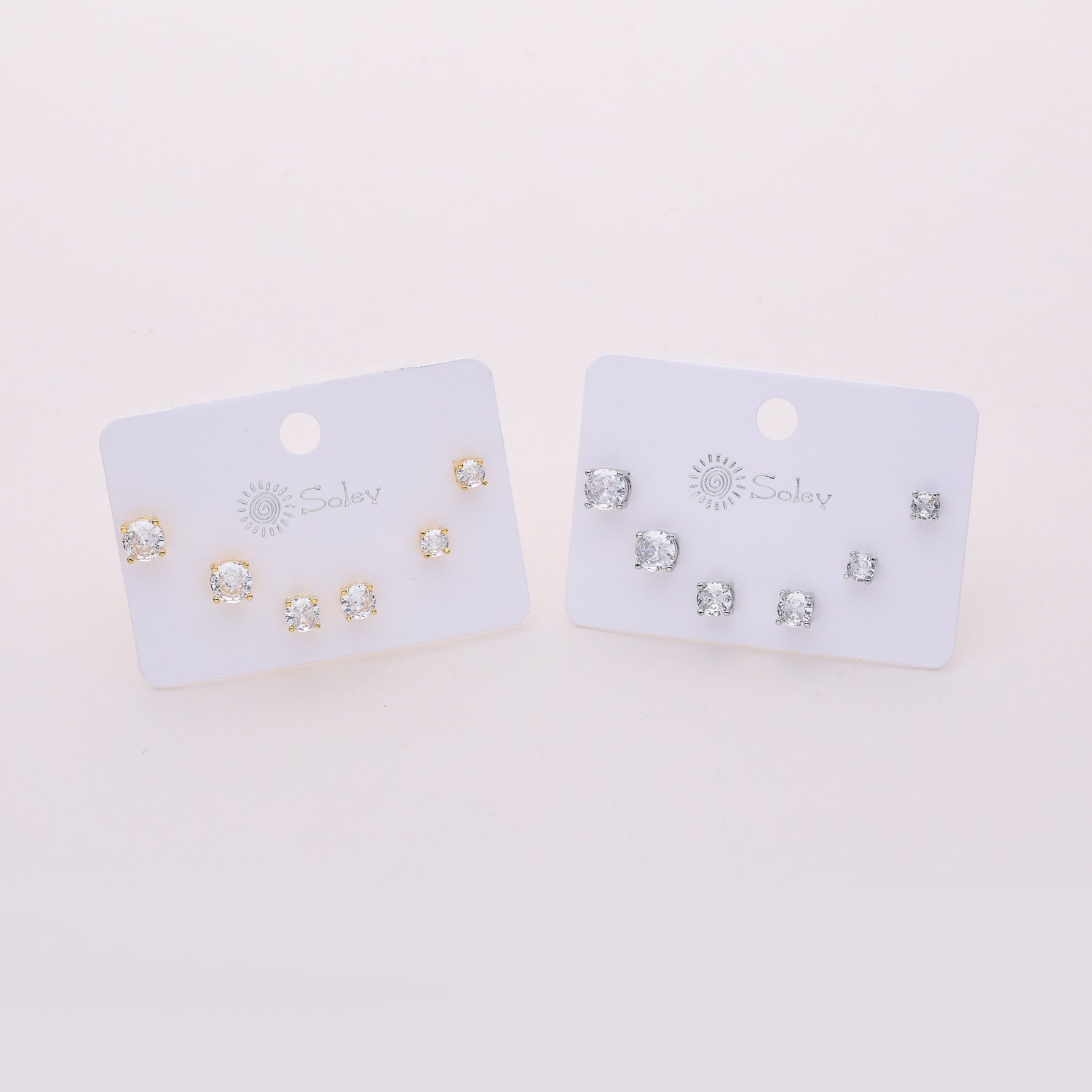 3 pares / broquel / cristal g / med / ch