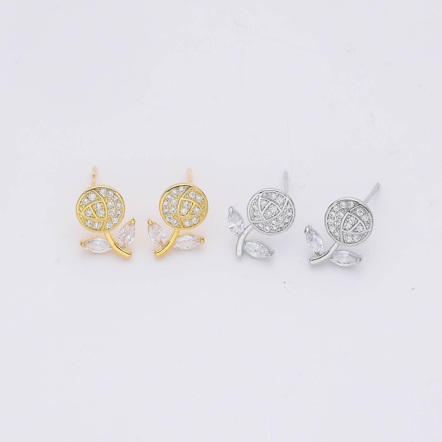 BROQUEL FLOR / CIRCULO CRISTAL CON RAMA / DORADO