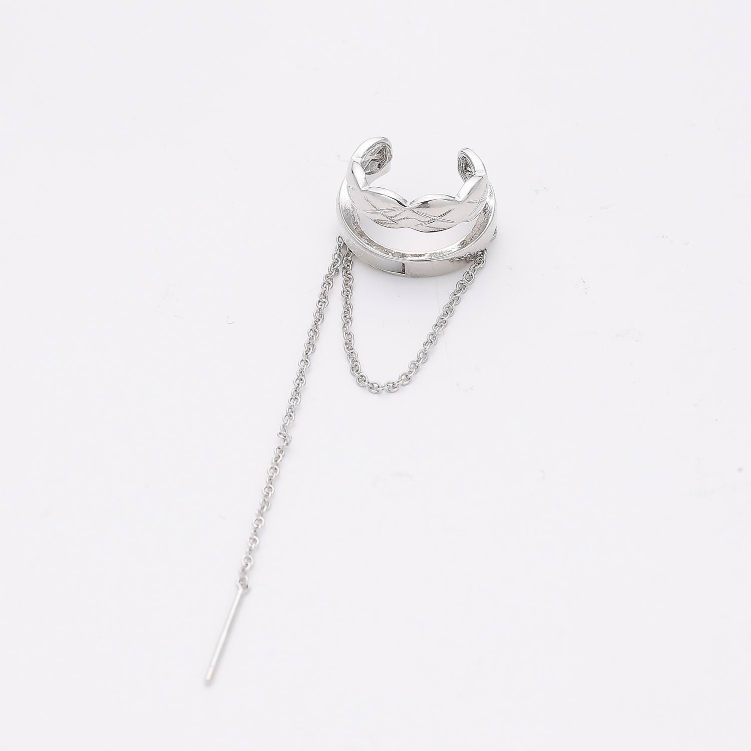 1 PZ/ GRAPA 2 LINEAS APERLADA Y TRENZADA / CADENA / PLATA