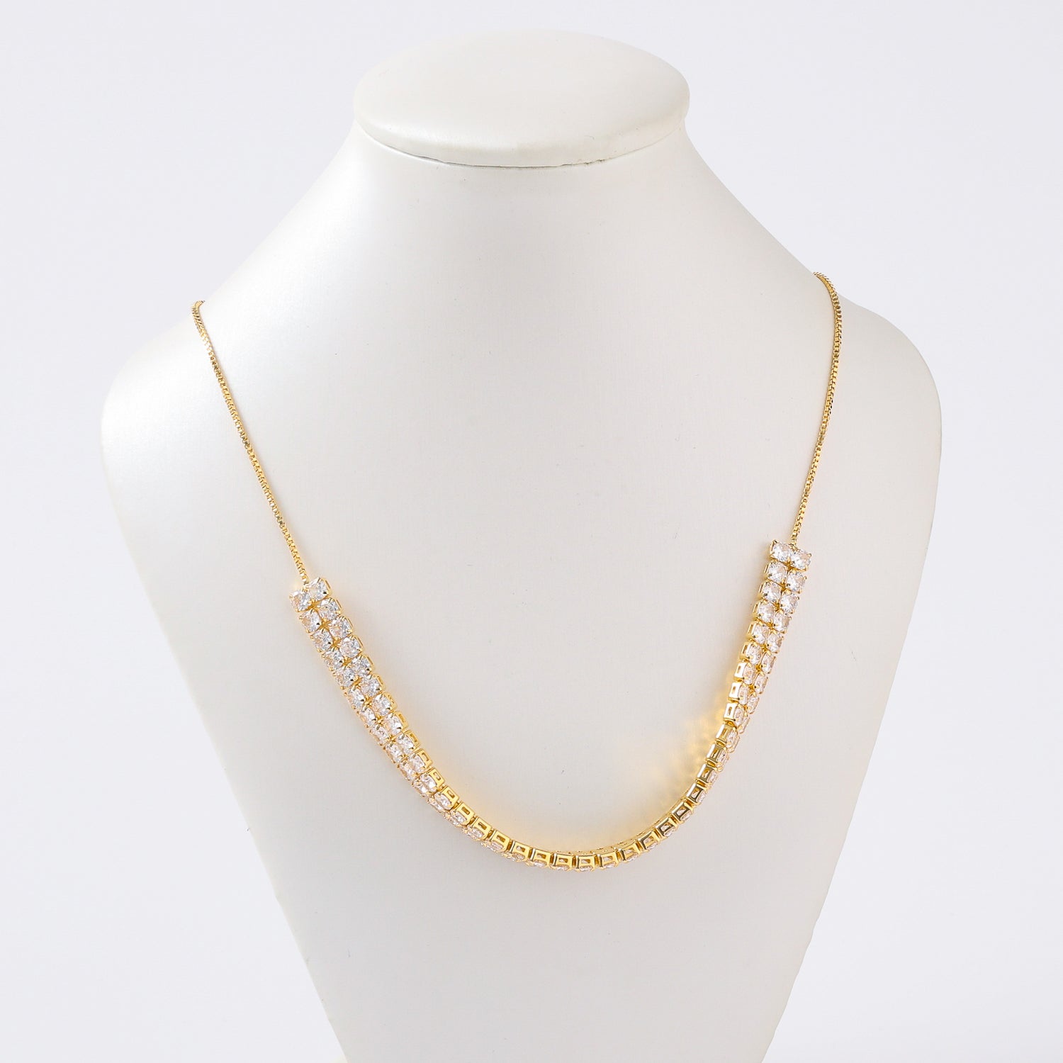 CHOQUER / CAD BOX /  2 LINEA CRISTAL CUADRADO / BROCHE BOLA DESLIZANTE