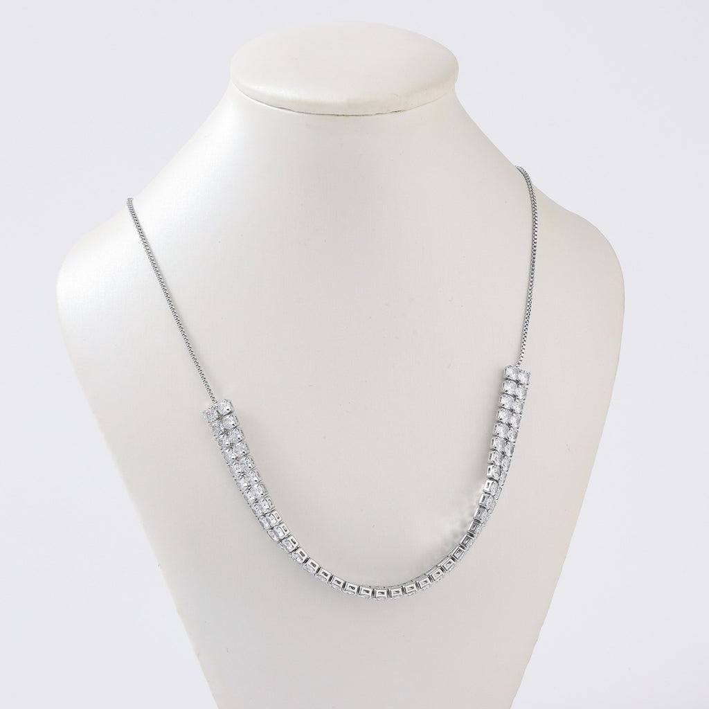 CHOQUER / CAD BOX /  2 LINEA CRISTAL CUADRADO / BROCHE BOLA DESLIZANTE
