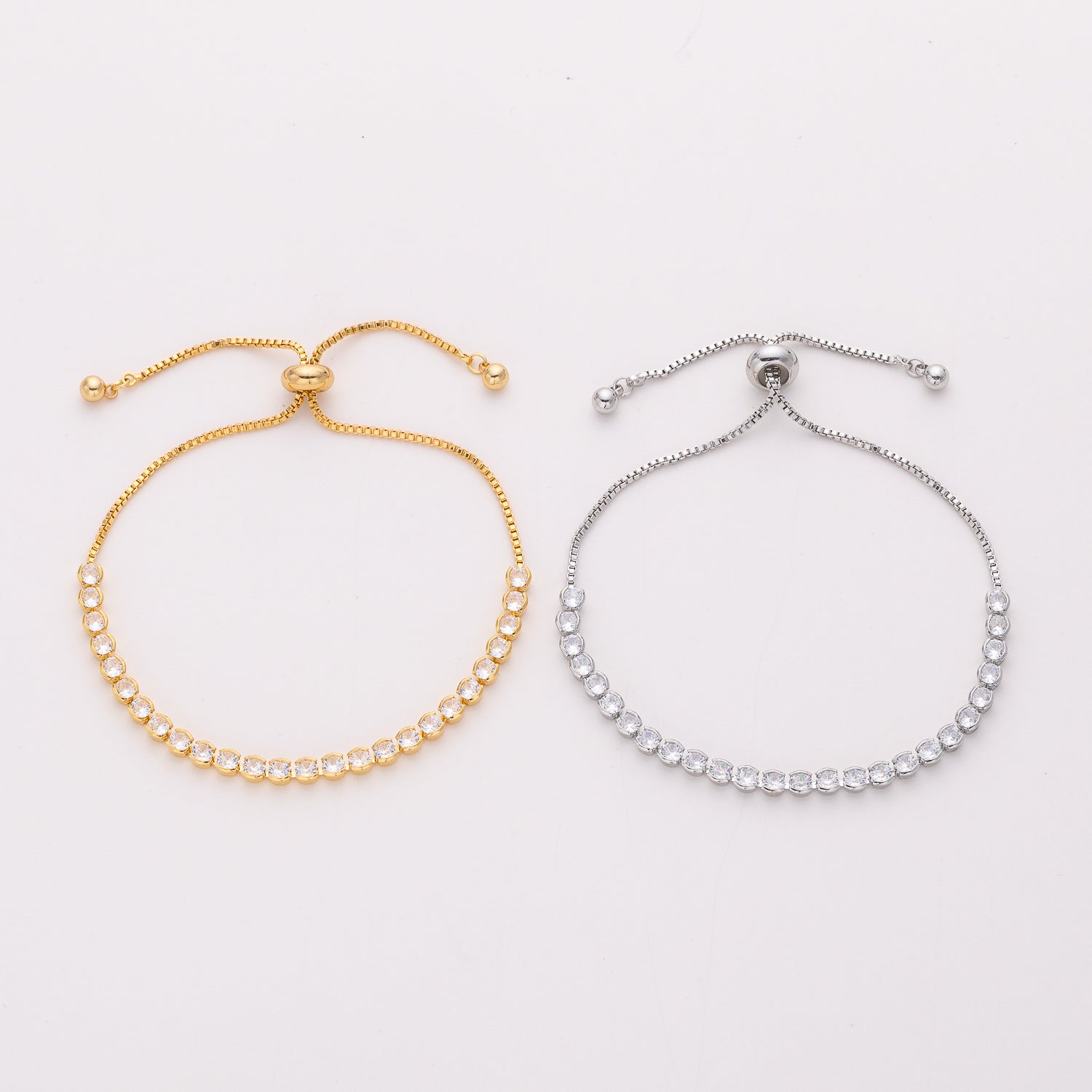 CAD DEL / 1 LINEA CRISTAL MED DENTRO/ BROCHE BOLA CORREDIZA