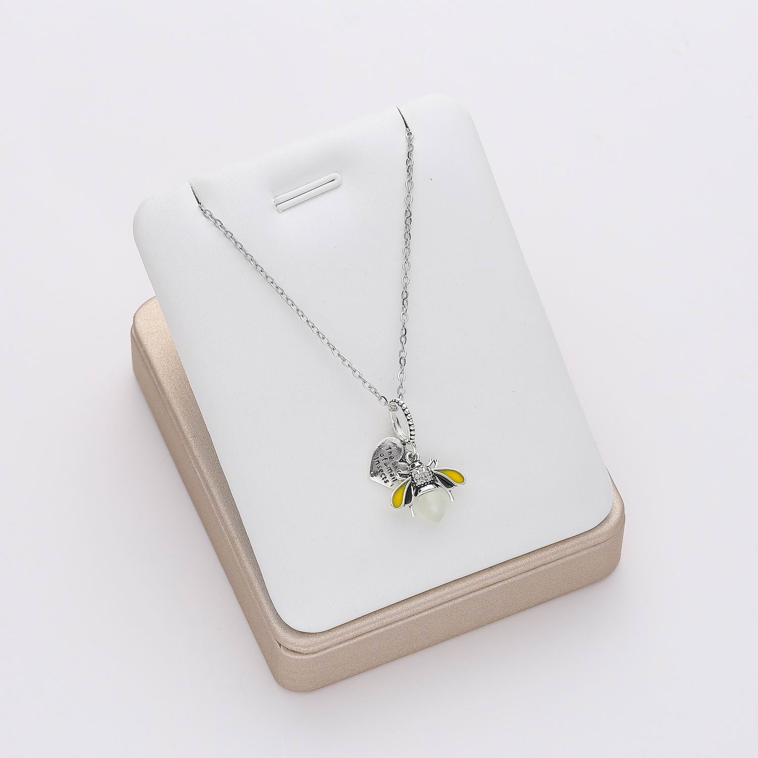 18" CAD DEL / DIJES ESCARABAJO Y CORAZON / PLATA