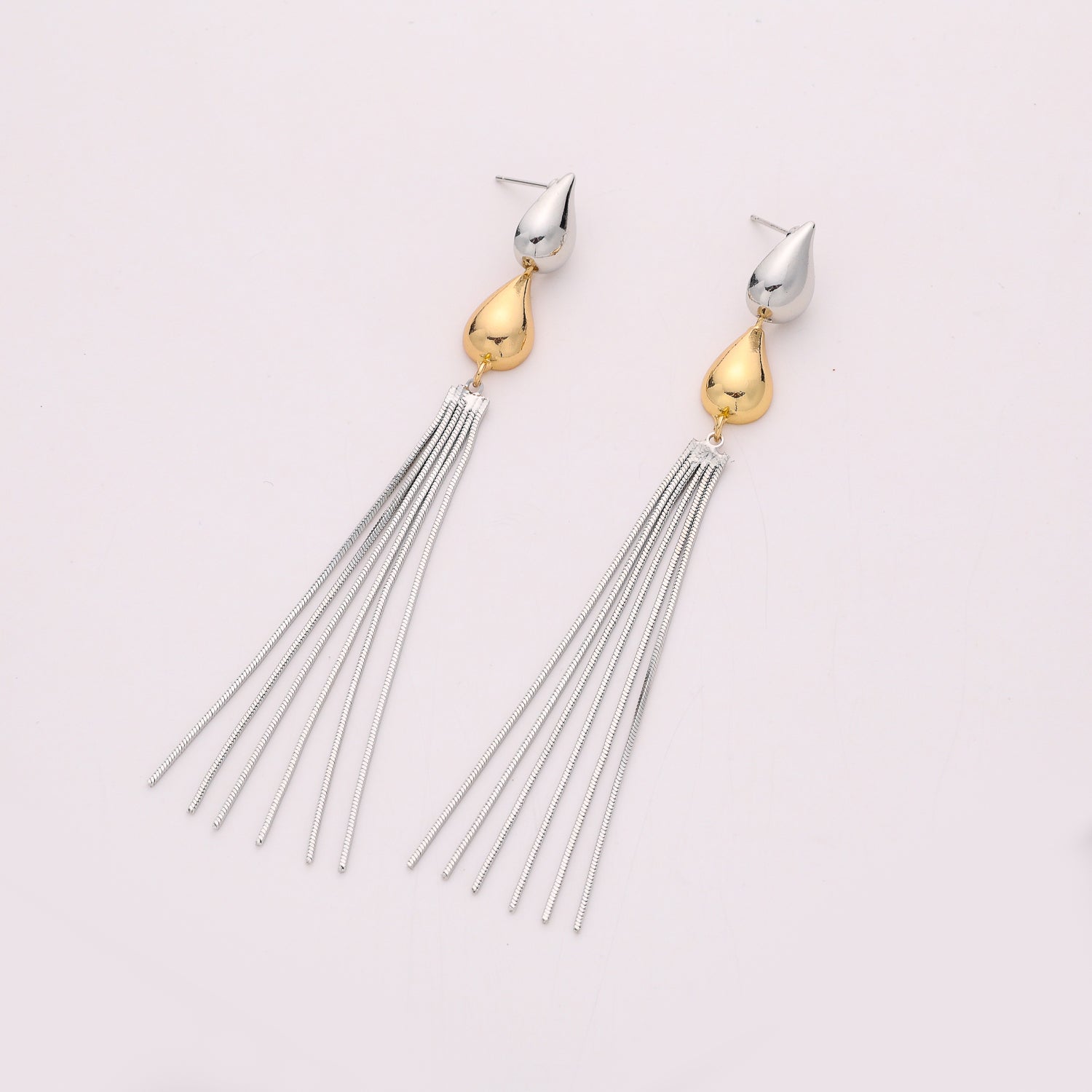 muy largo / 2 gotas / cuelgan 5 cad style / plata