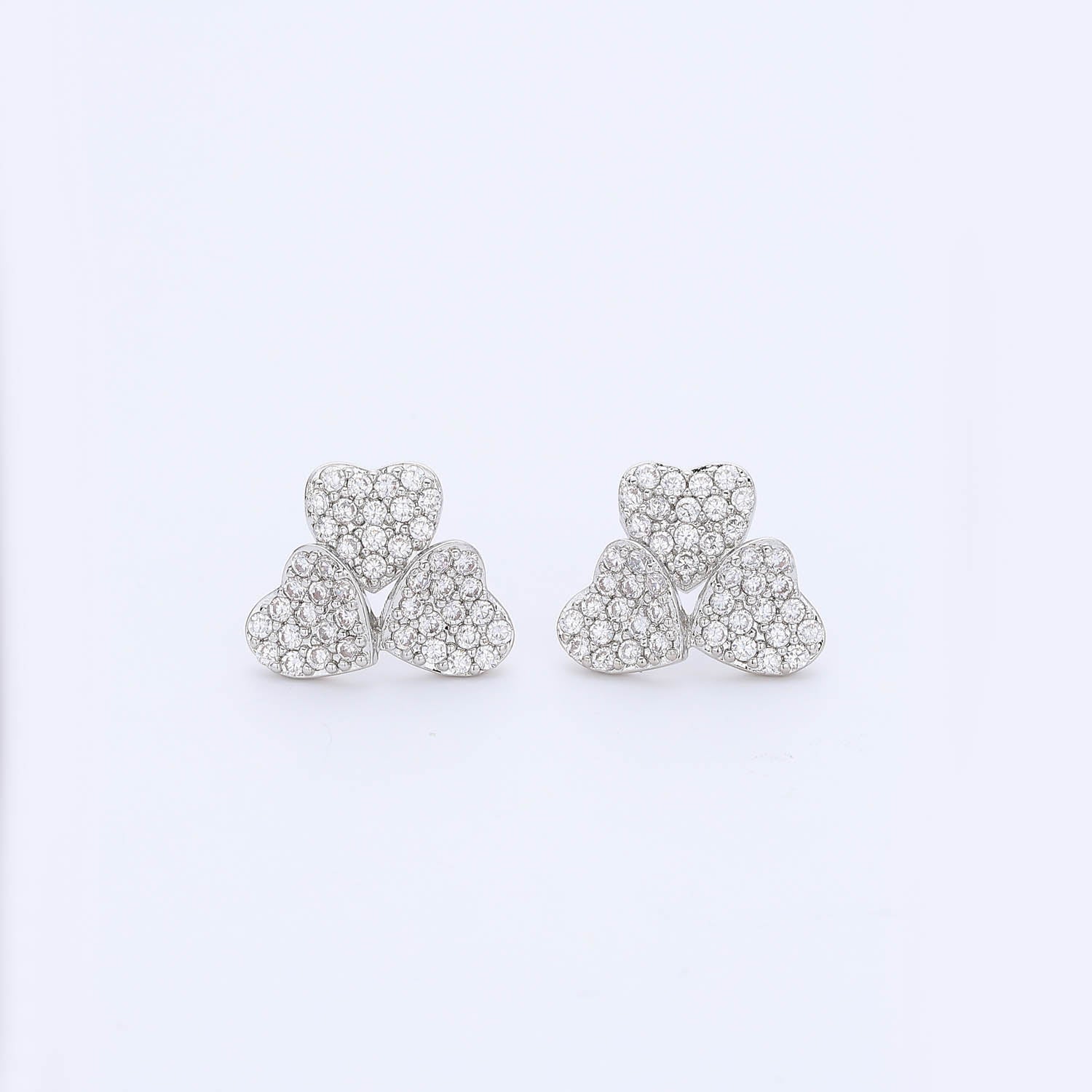 BROQUEL 3 CORAZONES CRISTAL / PLATA  ( MC)