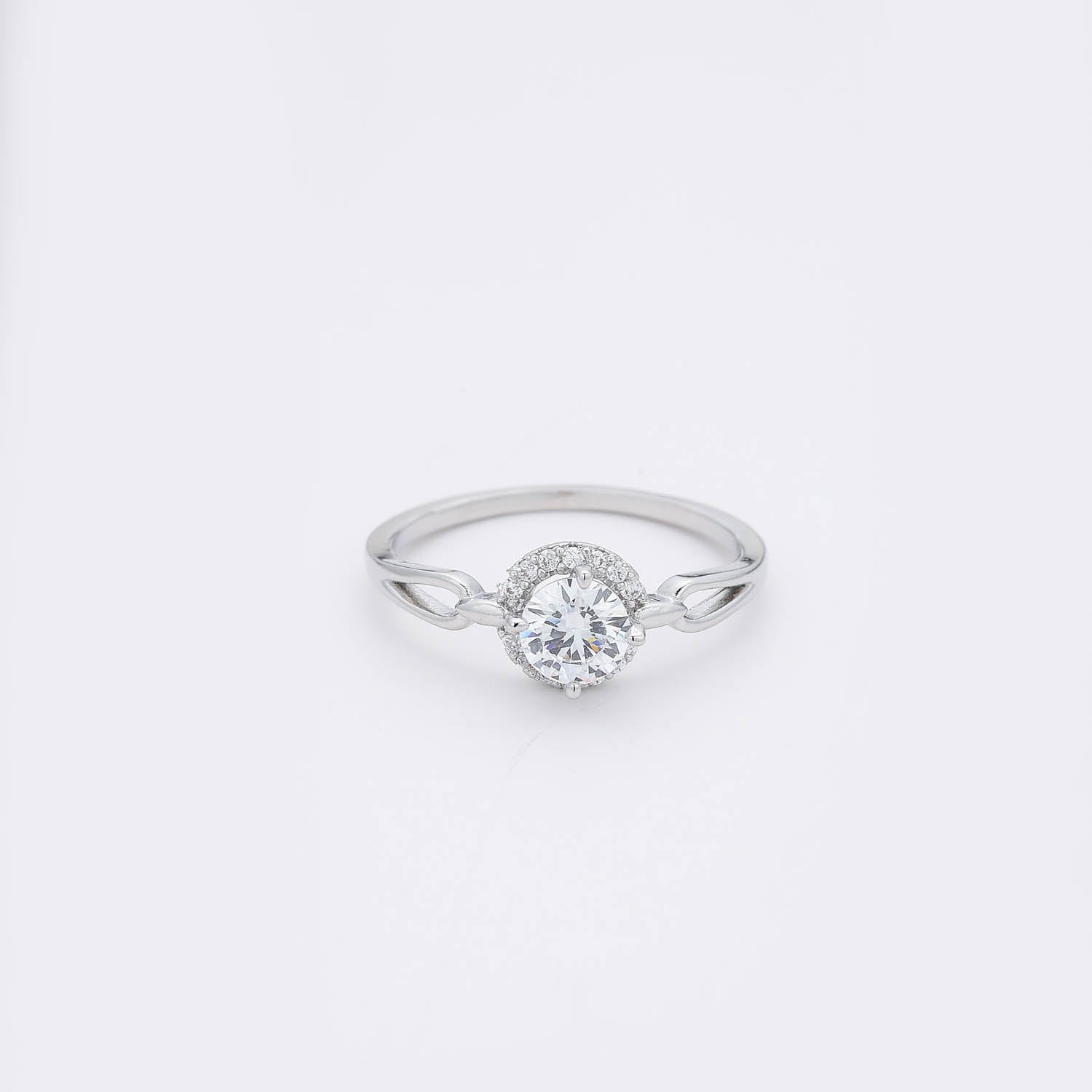 SOLITARIO CRISTAL MEDIANO PLATA