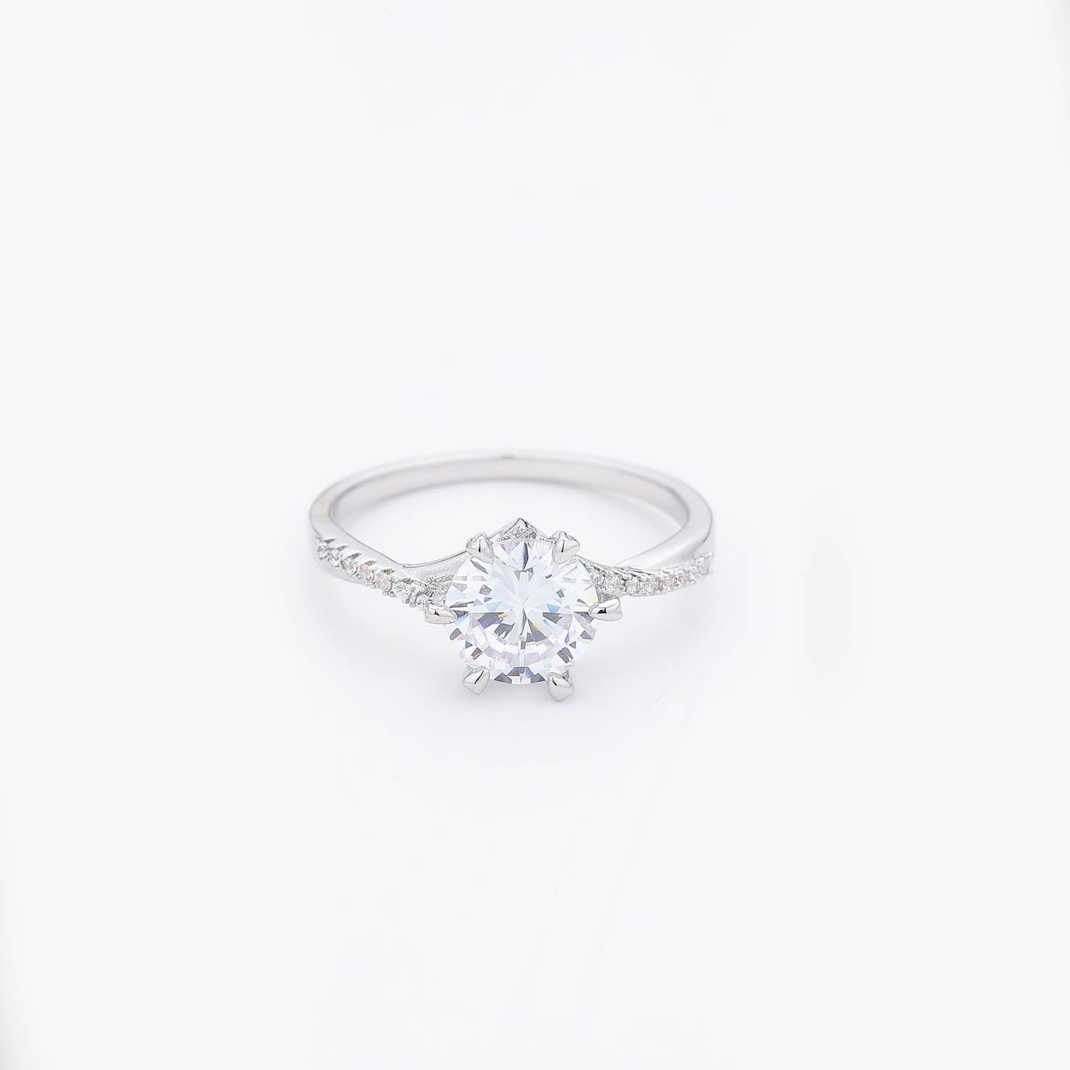SOLITARIO CRISTAL MEDIANO PLATA SENCILLO