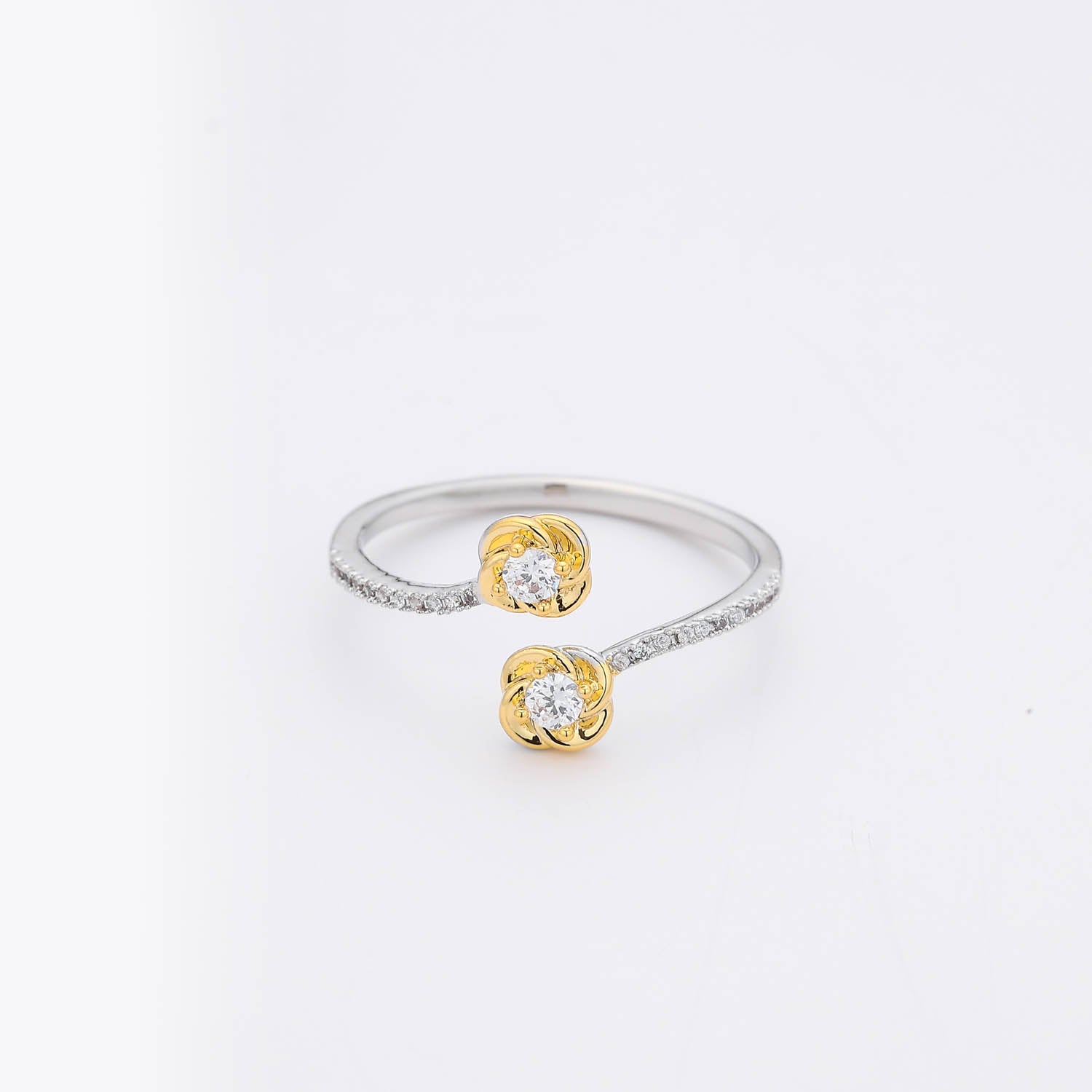 ARGOLLA ABIERTA CRISTAL / PUNTAS FLOR VAN / PLATA