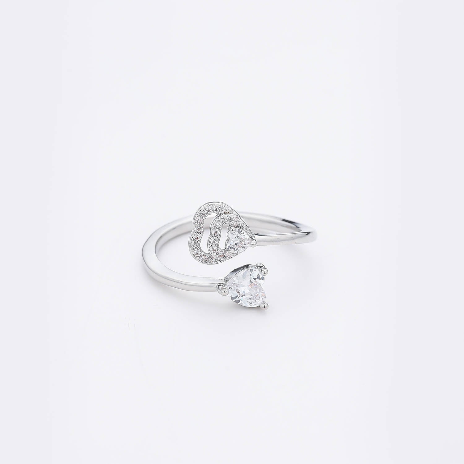 ARGOLLA ABIETA PUNTAS CORAZON CRISTAL / PLATA