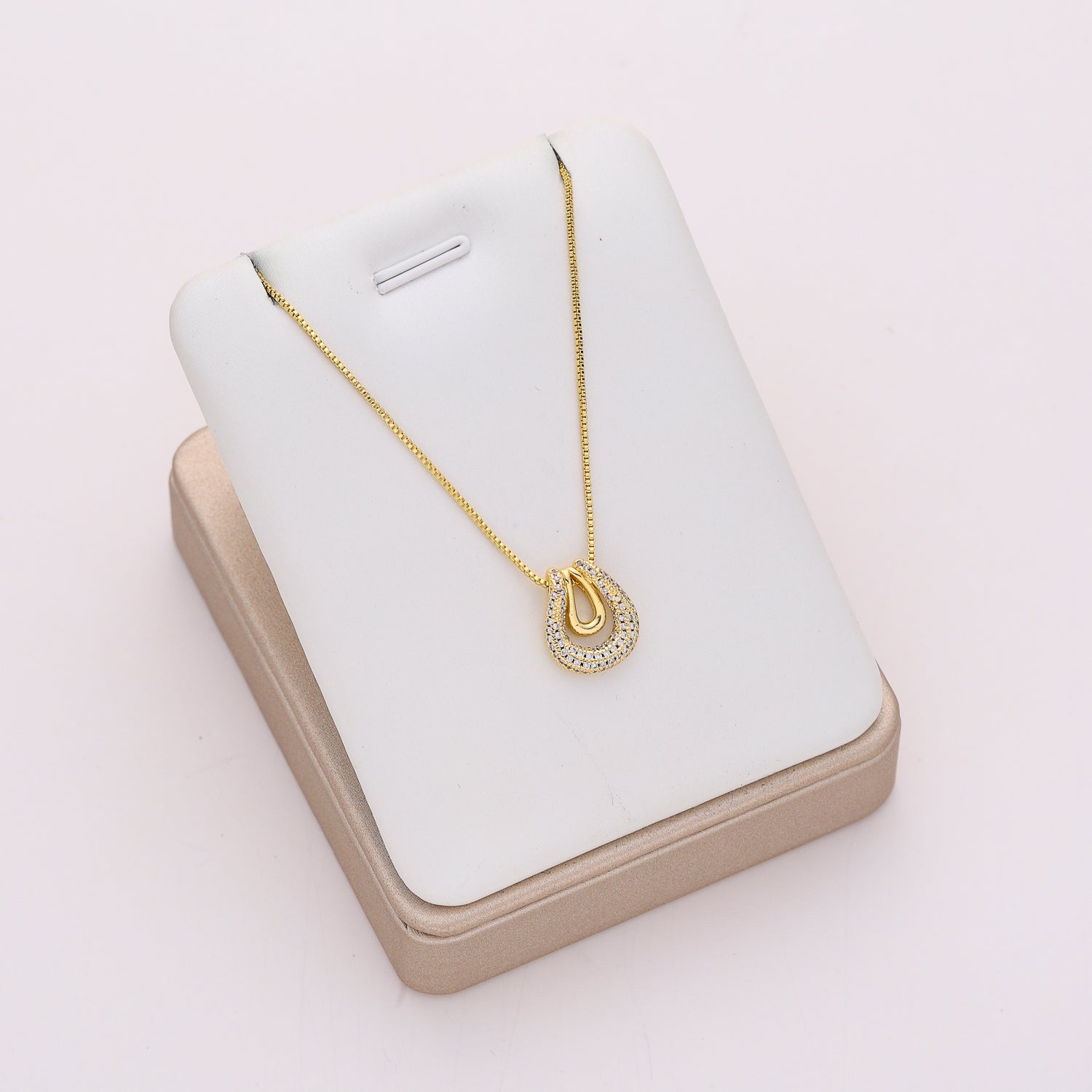 16" cad delgada dije perfil gota cristal tupido  / consentrico dorado