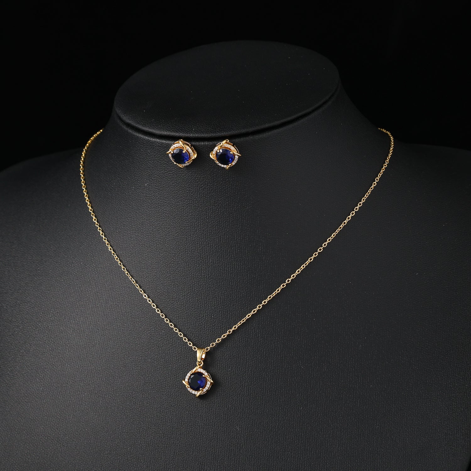 coll y are /cad del dije cuadro cristal marino / aretes cuadro / dorado