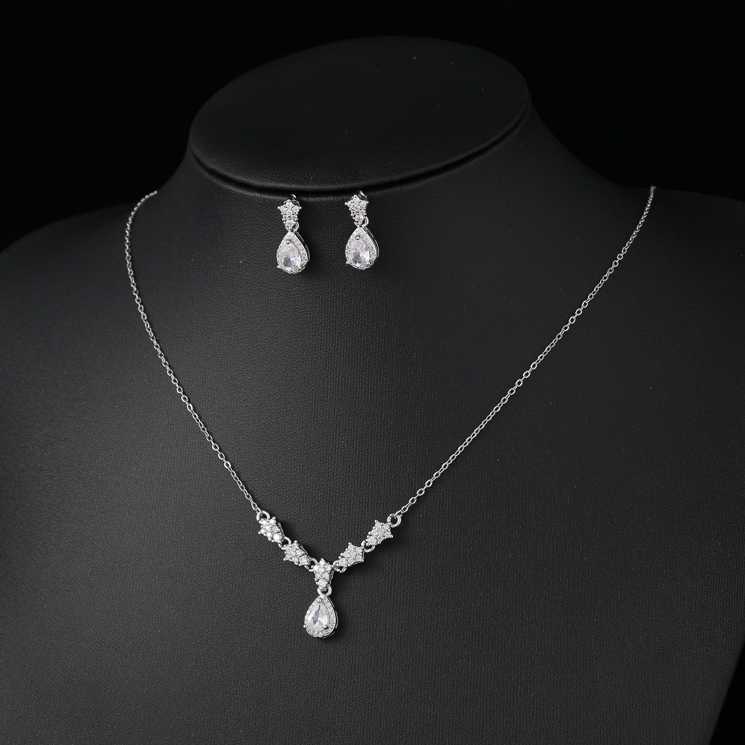 coll y are /cad del / 5 triangulos cristal / cuelga gota / arete gota / plata