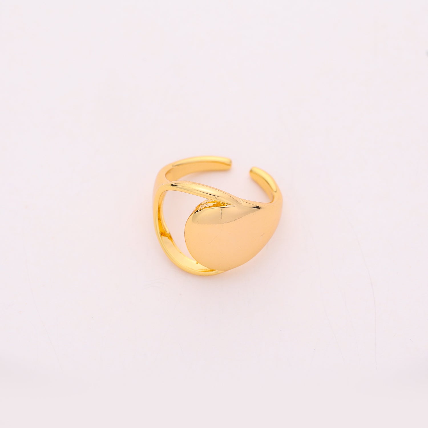 anillo med / aro del g / cierculo alargado / dorado