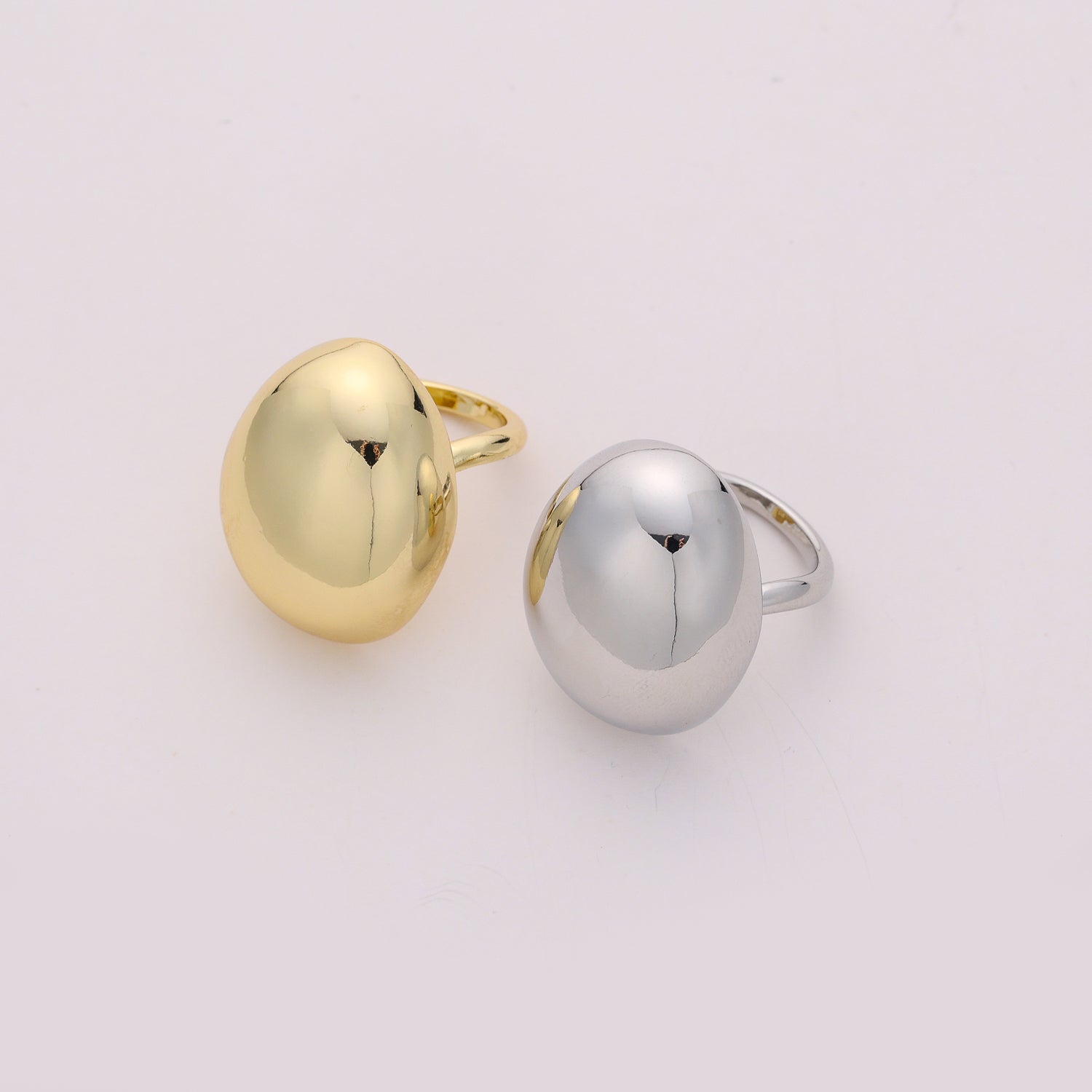 anillo del  / medio ovoide redondeado grande / chunky