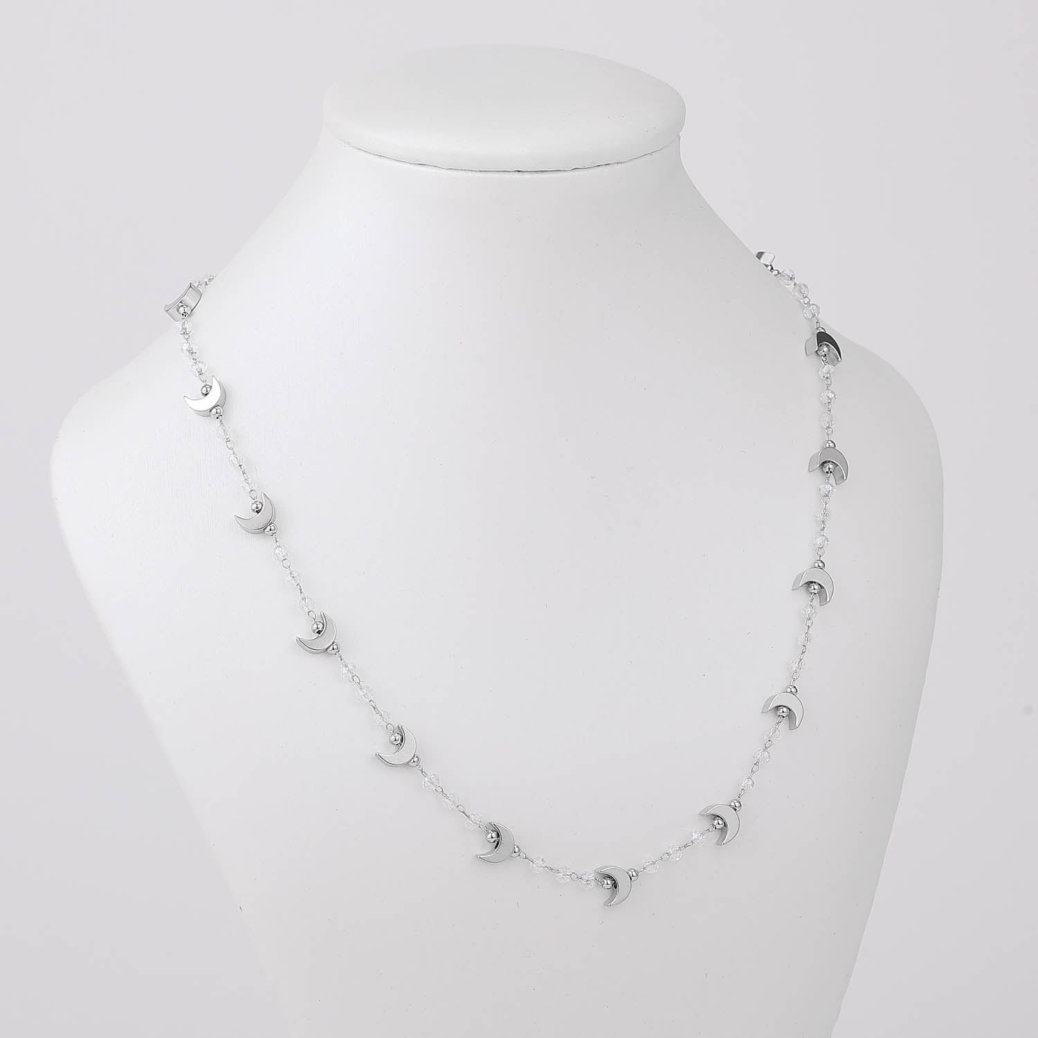 16" GARGANTILLA CHECOS CH OPACOS / CORAZONES CH PLATA